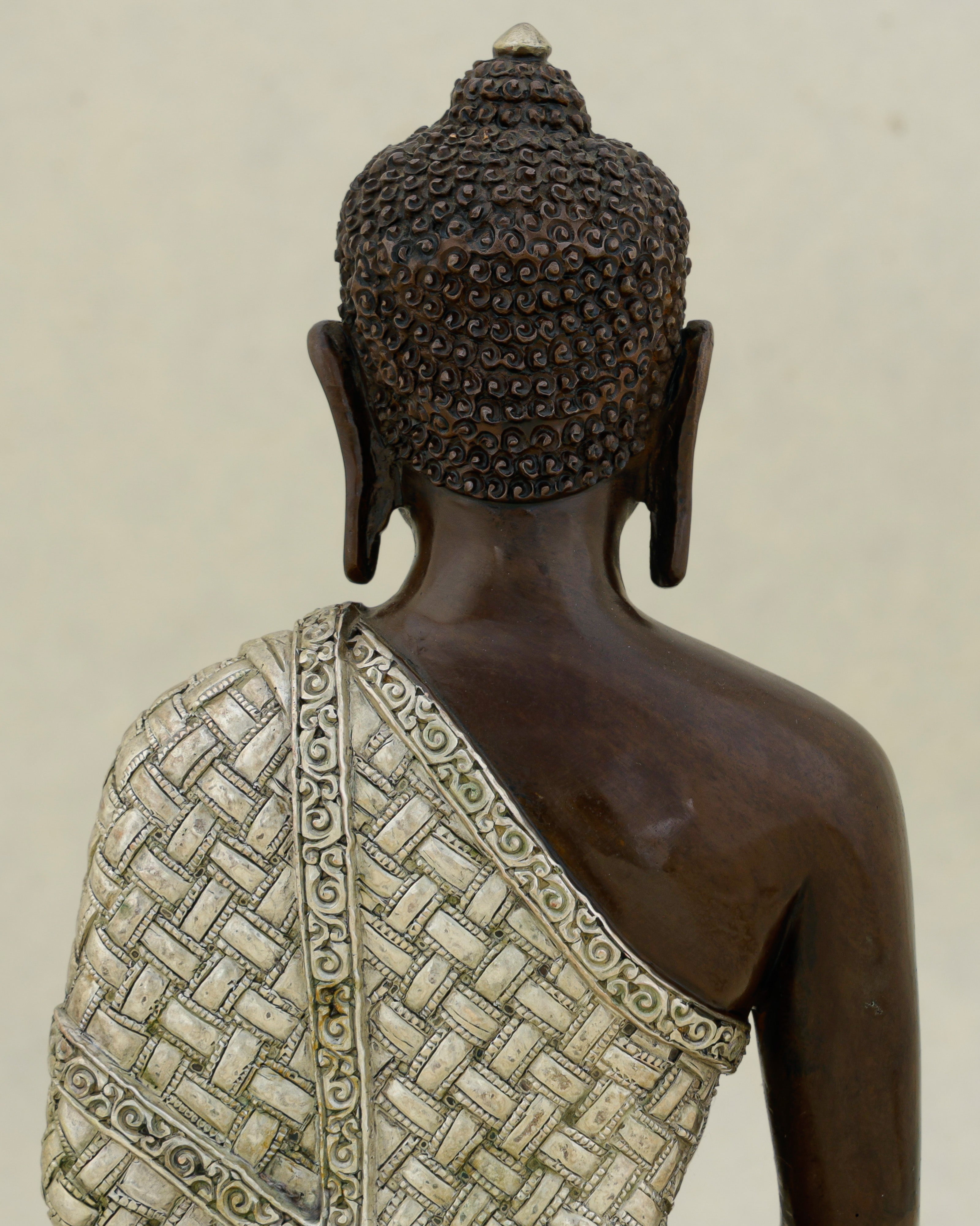 Where Bronze Meets Wisdom | Oxidized Silver Sakyamuni Buddha
