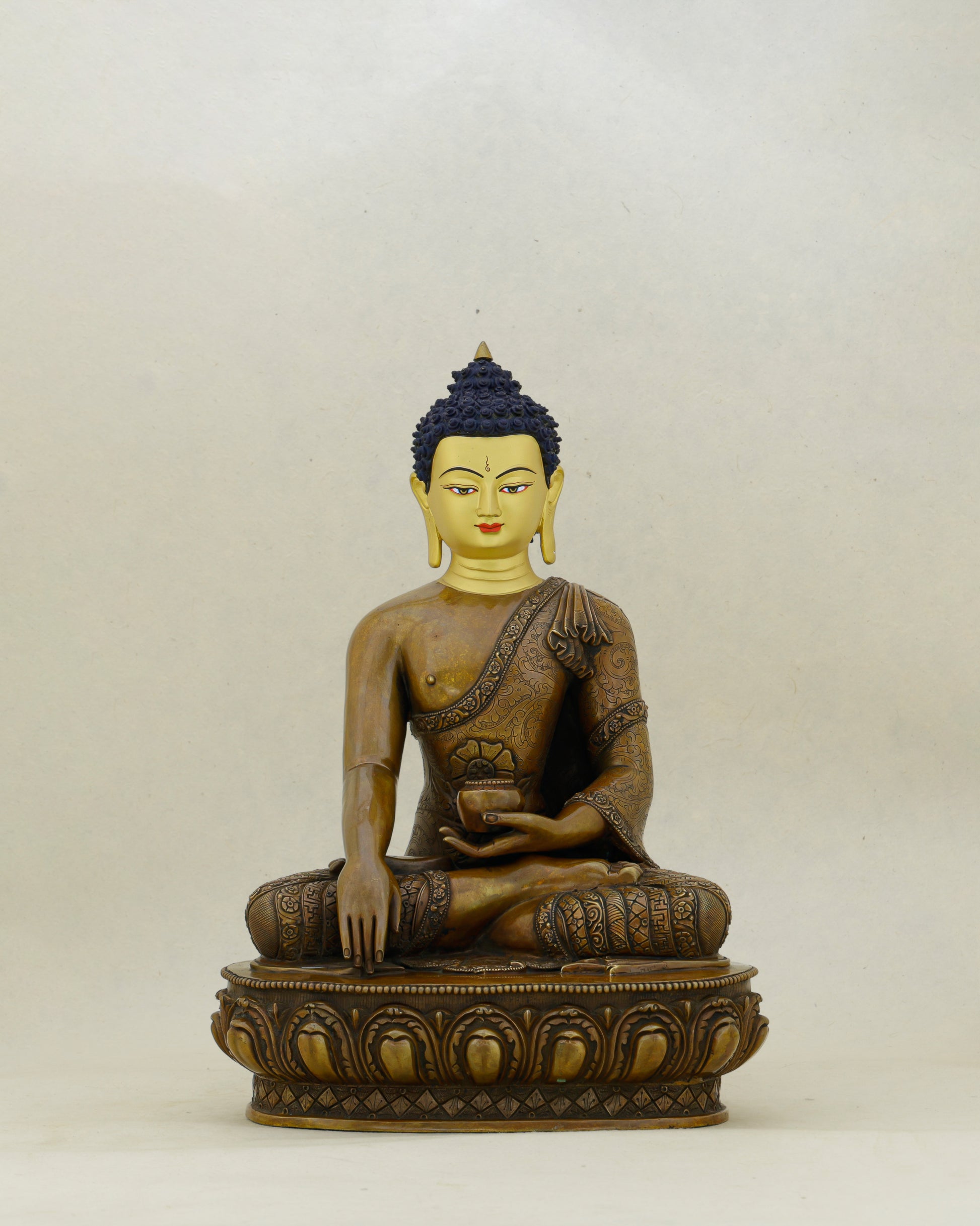 Golden Face, Ancient Soul | Oxidized Sakyamuni Buddha Statue - Authentic Handcrafted Statue