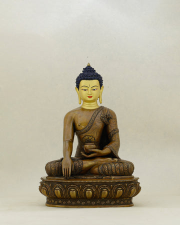 Golden Face, Ancient Soul | Oxidized Sakyamuni Buddha Statue