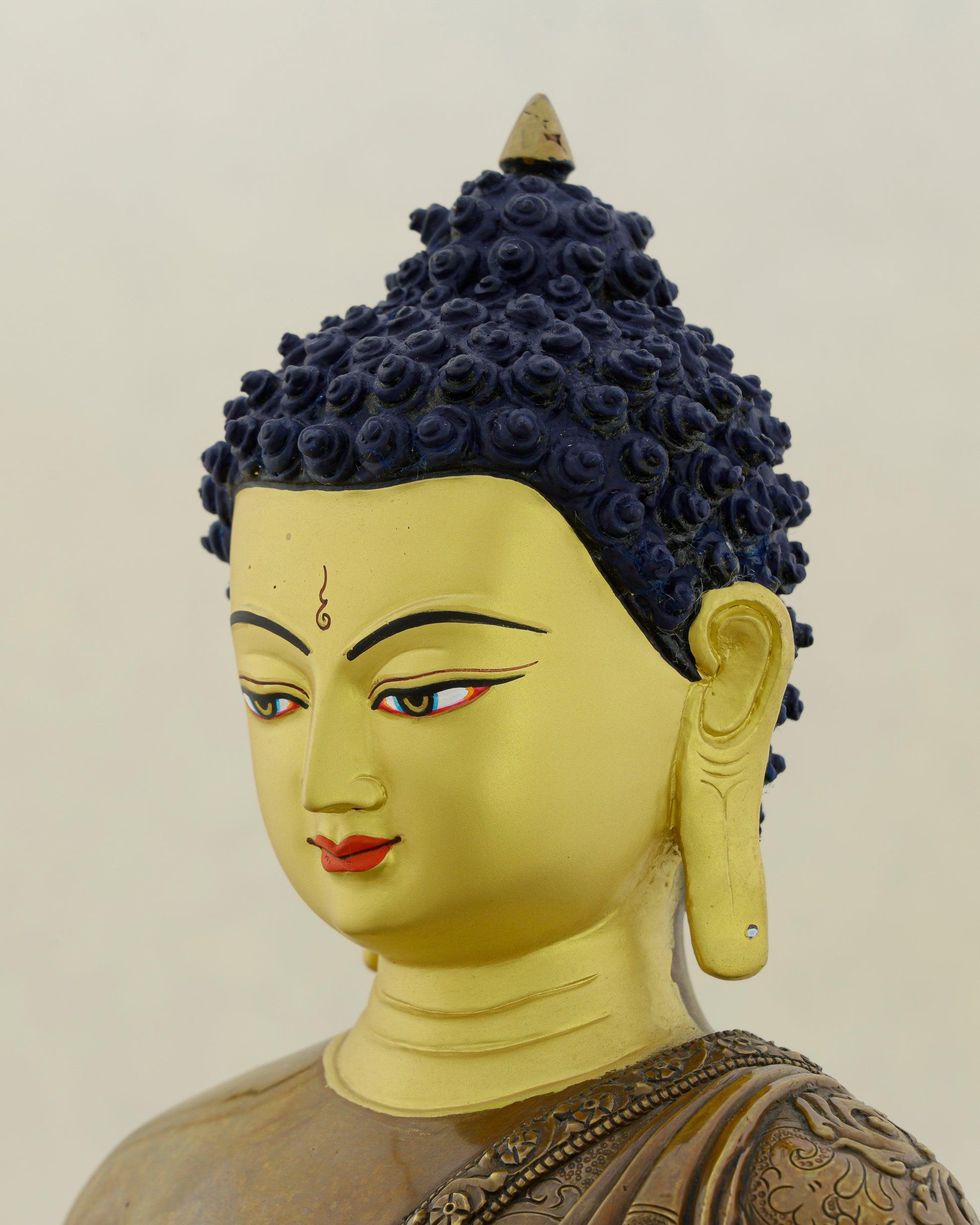 Golden Face, Ancient Soul | Oxidized Sakyamuni Buddha Statue - Authentic Handcrafted Statue