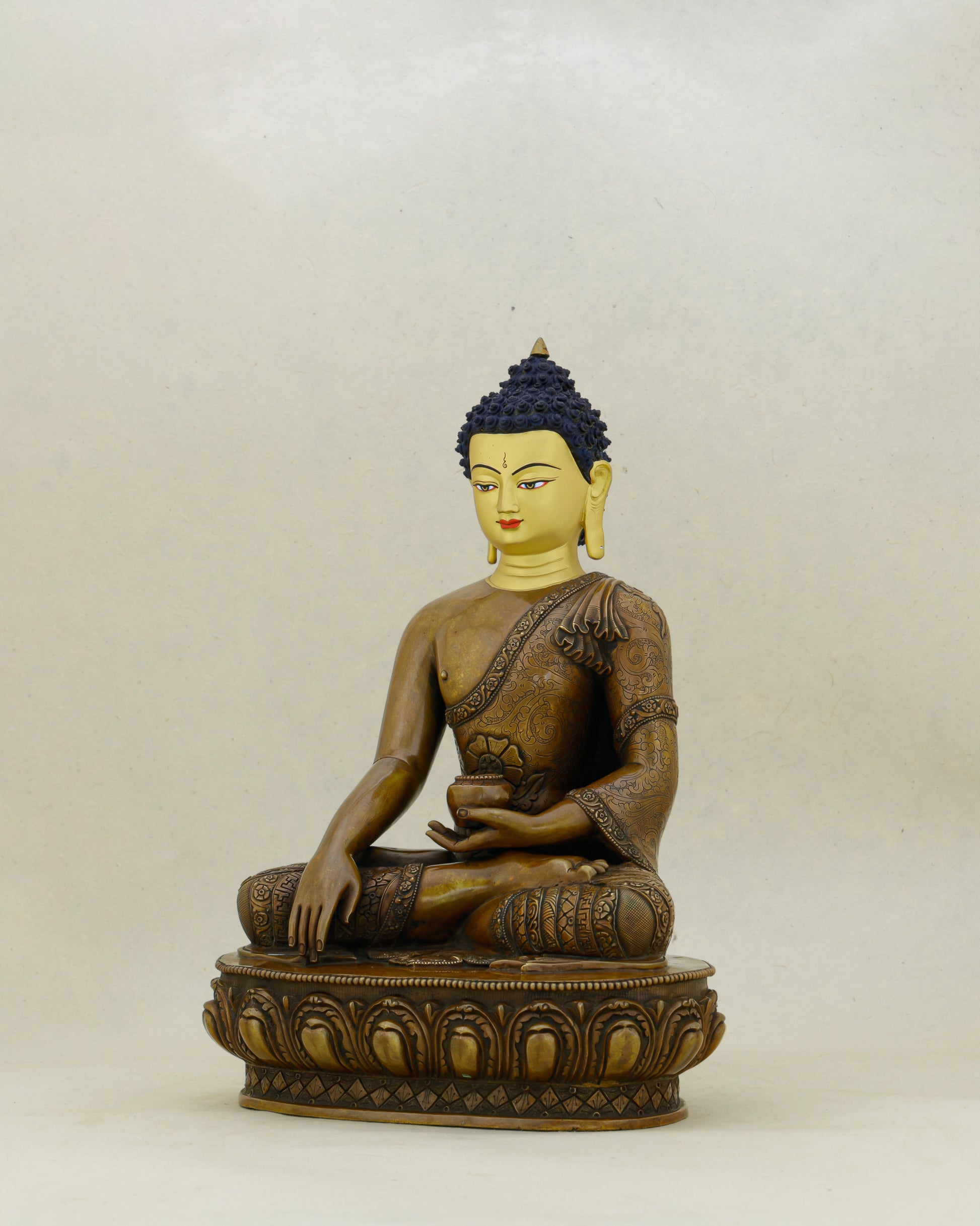 Golden Face, Ancient Soul | Oxidized Sakyamuni Buddha Statue - Authentic Handcrafted Statue