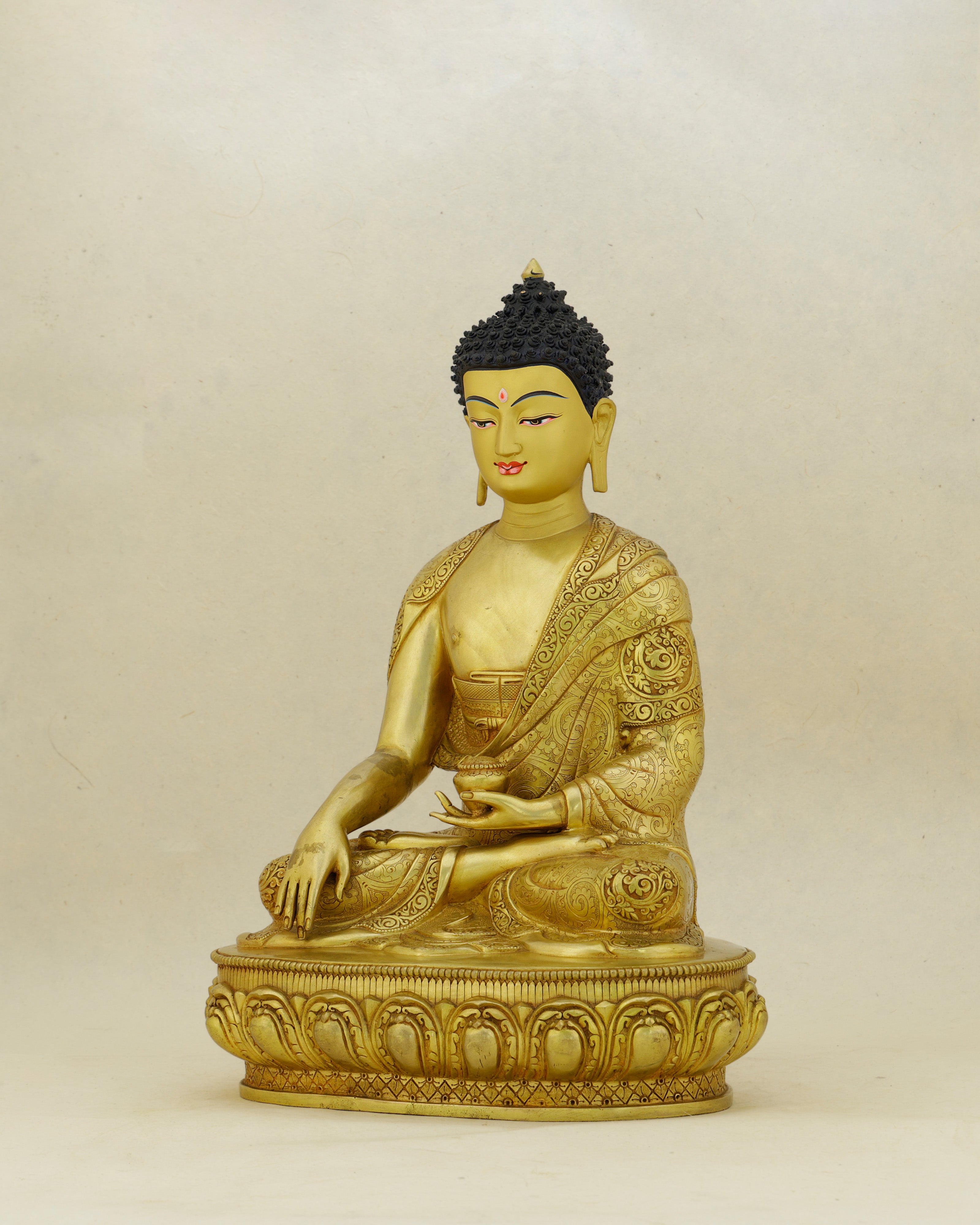 Carved in Gold, Rooted in Truth | 24K Gold Gilded Sakyamuni Buddha Statue