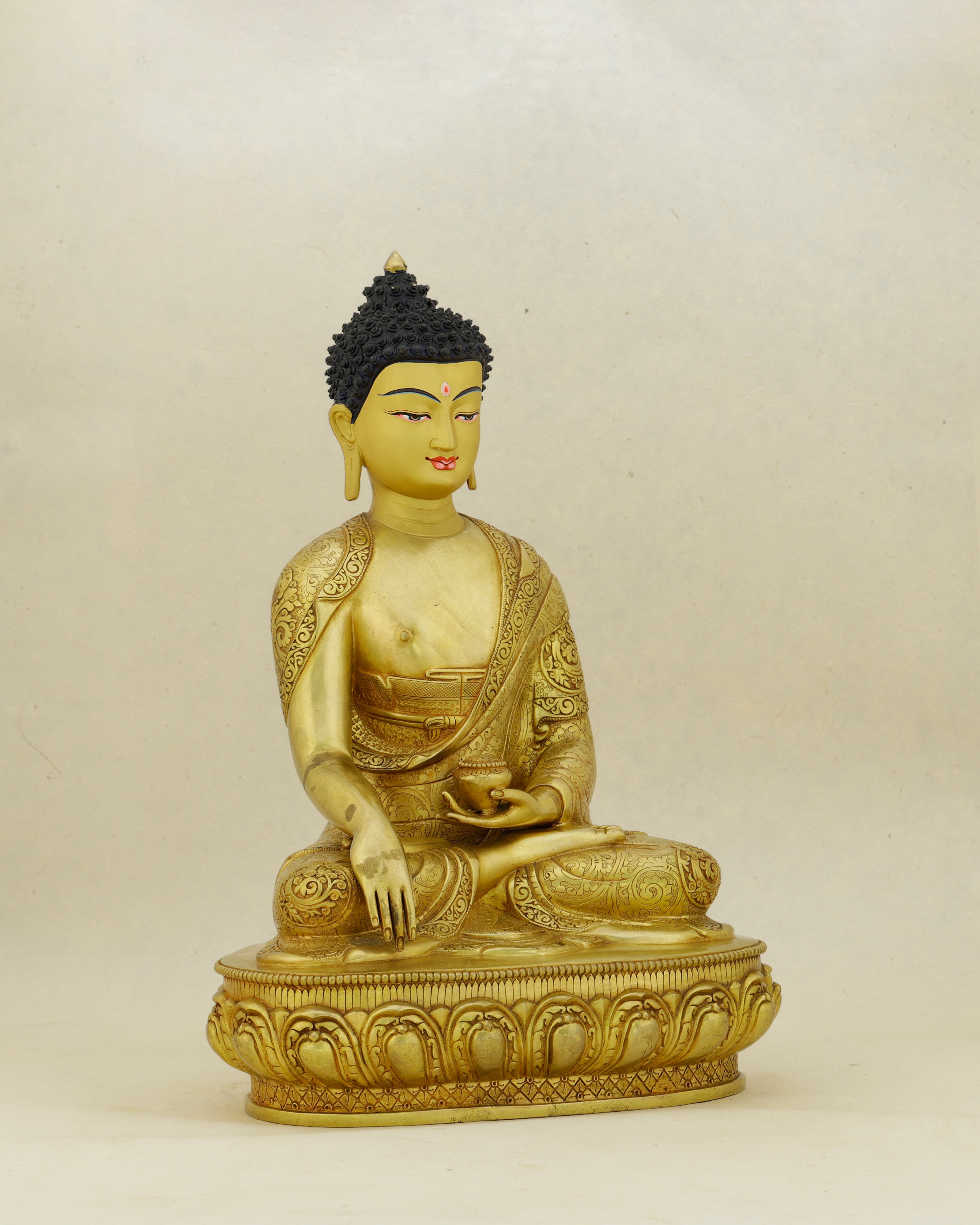 Carved in Gold, Rooted in Truth | 24K Gold Gilded Sakyamuni Buddha Statue