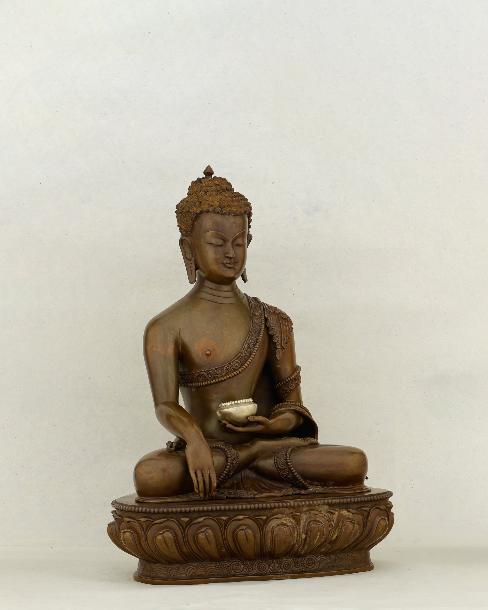 Silence Cast in Copper | Nepalese Oxidized Sakyamuni Buddha That Commands Every Room - Authentic Handcrafted Statue
