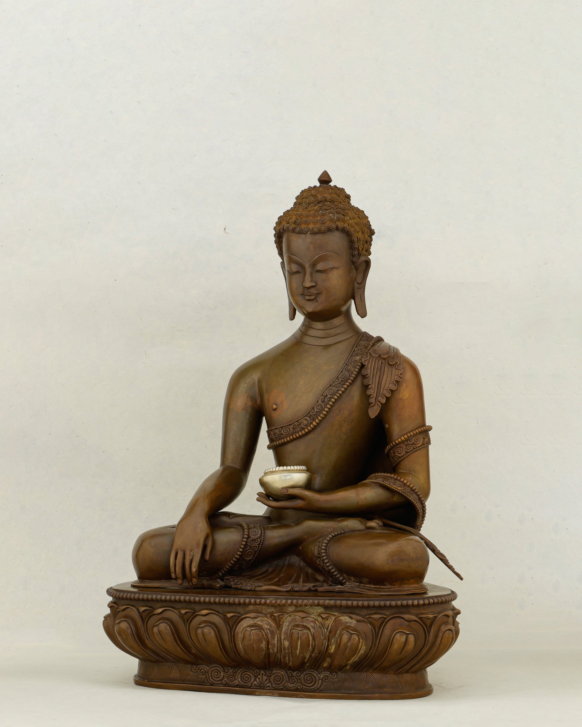 Silence Cast in Copper | Nepalese Oxidized Sakyamuni Buddha That Commands Every Room - Authentic Handcrafted Statue