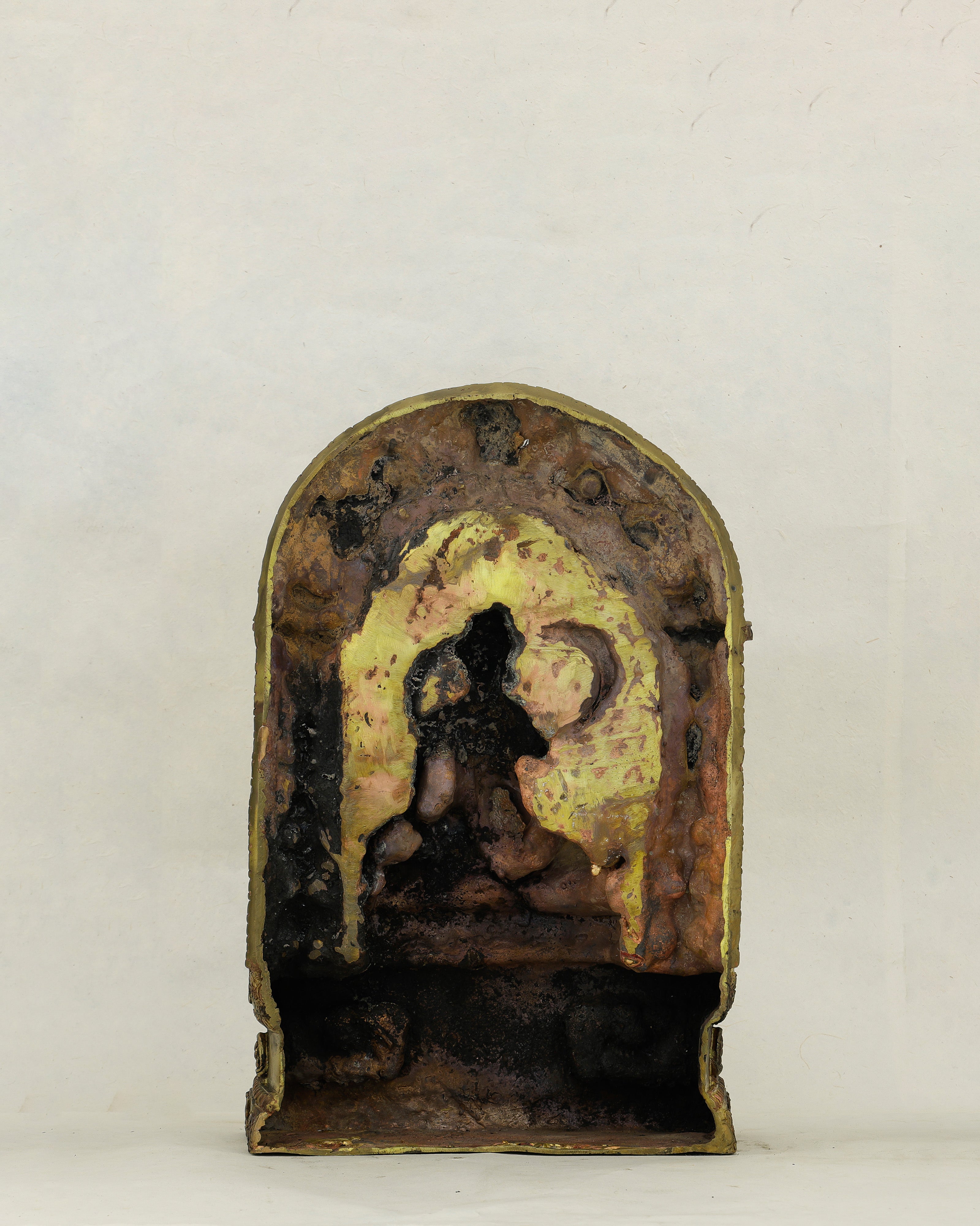 Wealth Enthroned in Copper | Nepalese Antique Dzambhala Shrine Statue