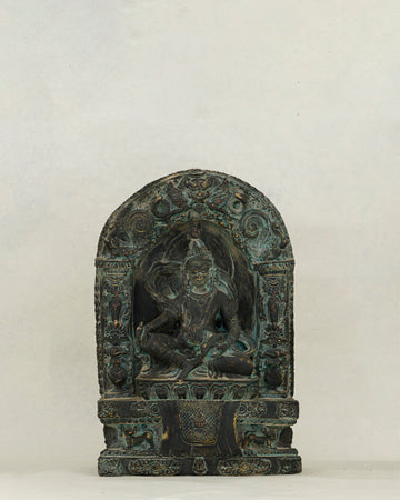 Ancient Wealth Rises from Darkness| Nepalese Antique Oxidized Dzambhala Shrine&nbsp;