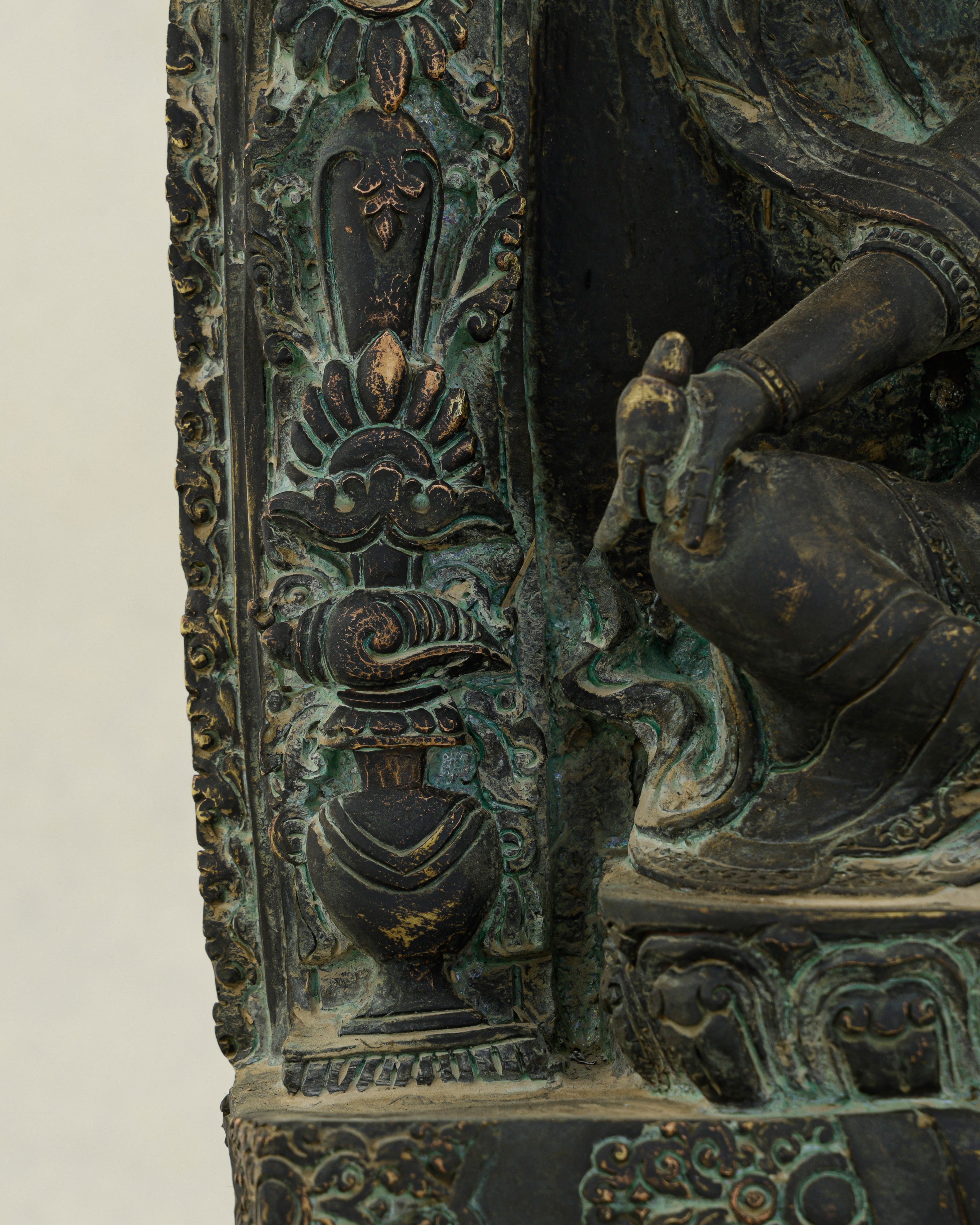 Ancient Wealth Rises from Darkness| Nepalese Antique Oxidized Dzambhala Shrine&nbsp;