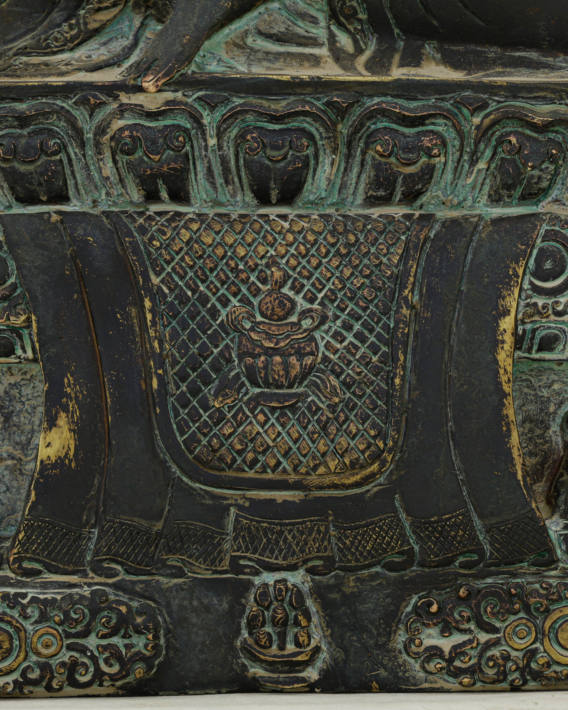 Ancient Wealth Rises from Darkness| Nepalese Antique Oxidized Dzambhala Shrine&nbsp; - Authentic Handcrafted Statue