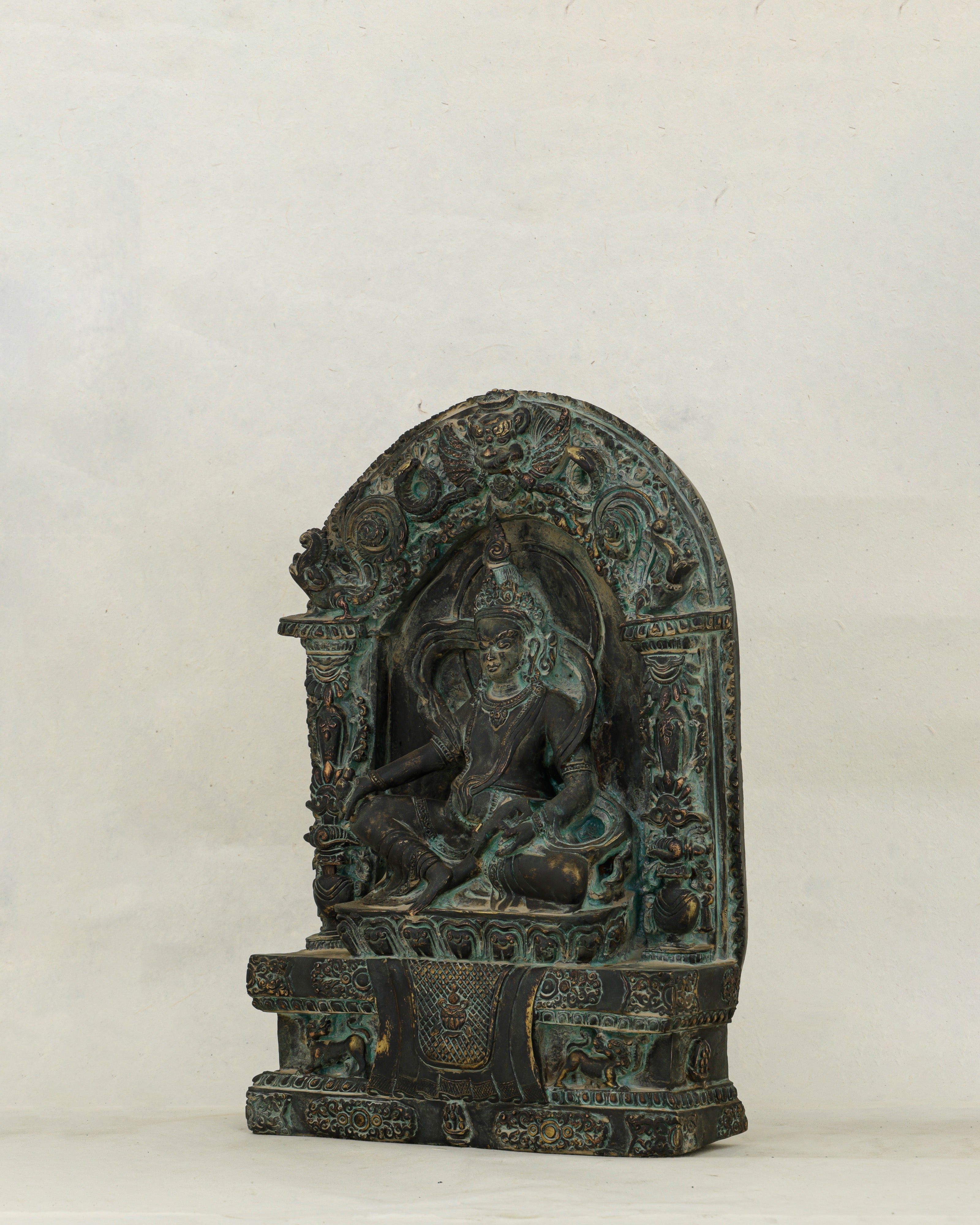 Ancient Wealth Rises from Darkness| Nepalese Antique Oxidized Dzambhala Shrine&nbsp;