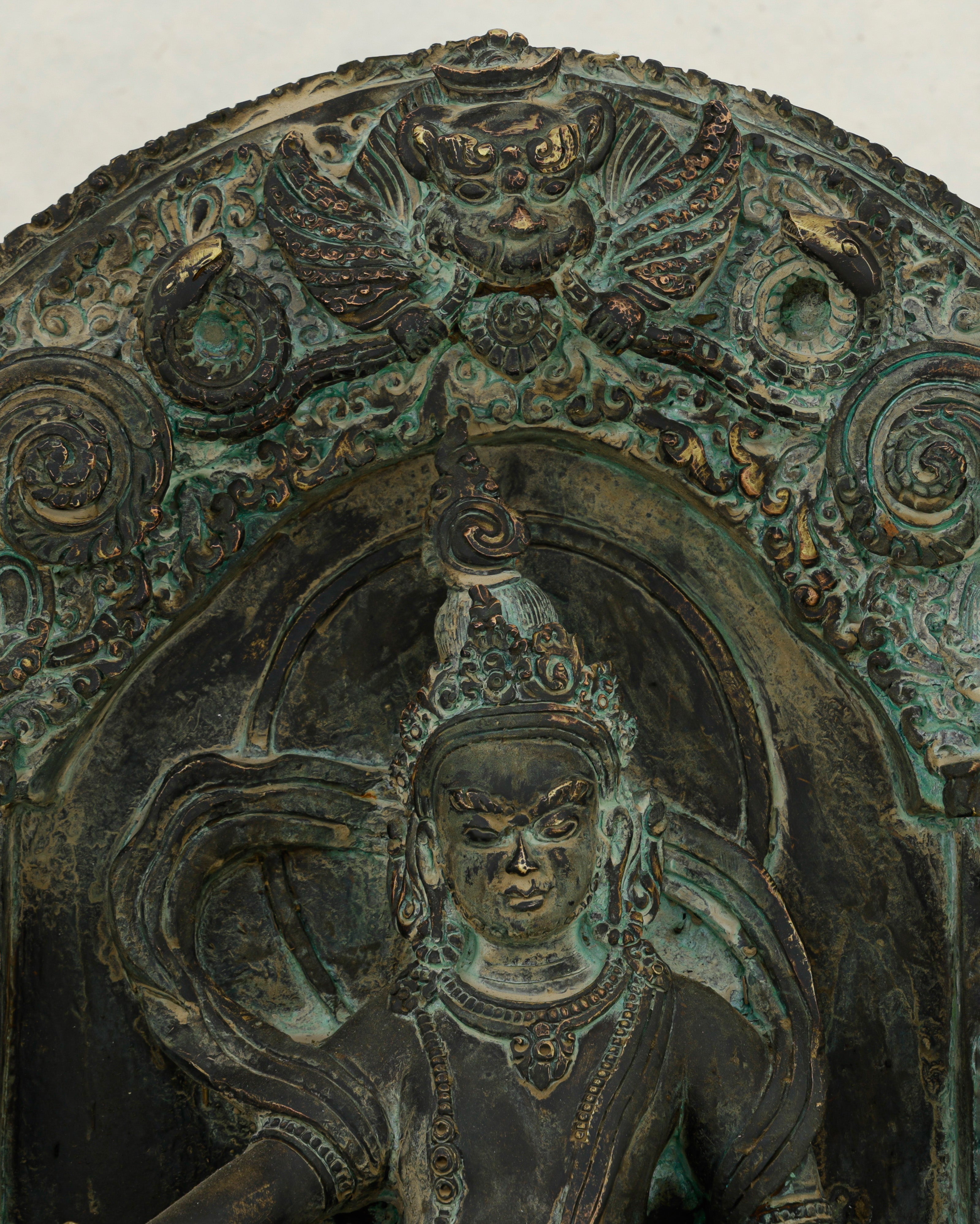 Ancient Wealth Rises from Darkness| Nepalese Antique Oxidized Dzambhala Shrine&nbsp;