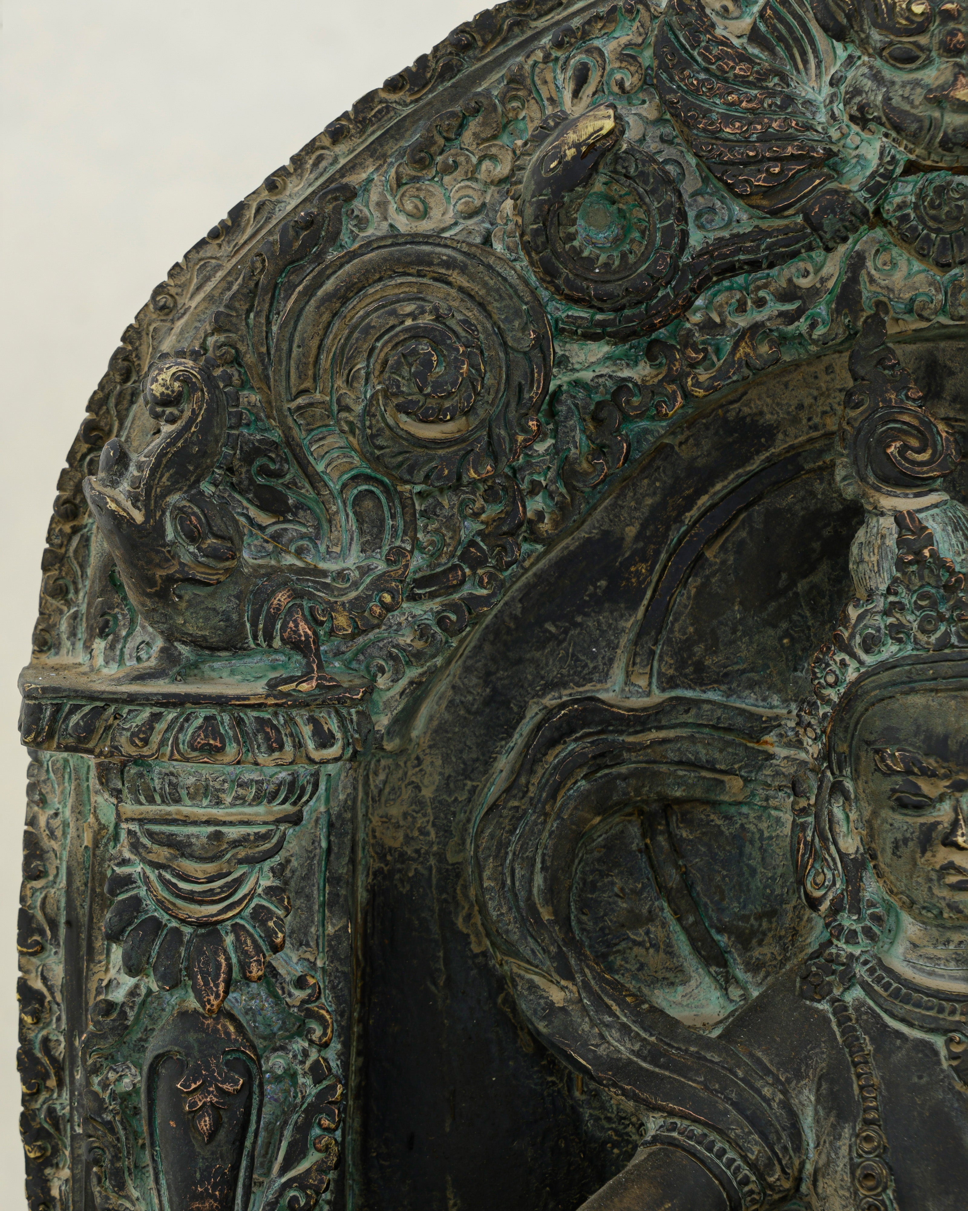 Ancient Wealth Rises from Darkness| Nepalese Antique Oxidized Dzambhala Shrine&nbsp;
