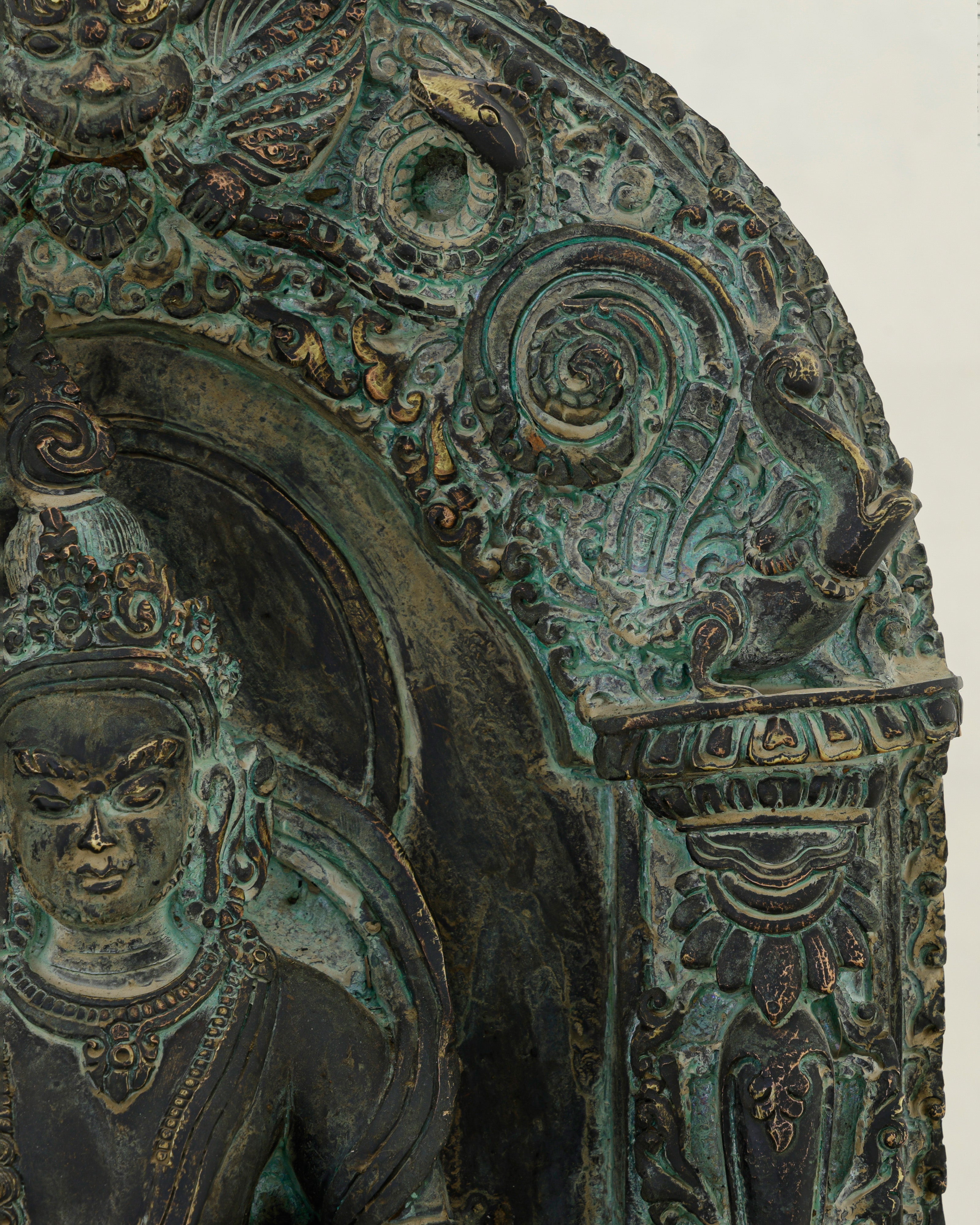 Ancient Wealth Rises from Darkness| Nepalese Antique Oxidized Dzambhala Shrine&nbsp;