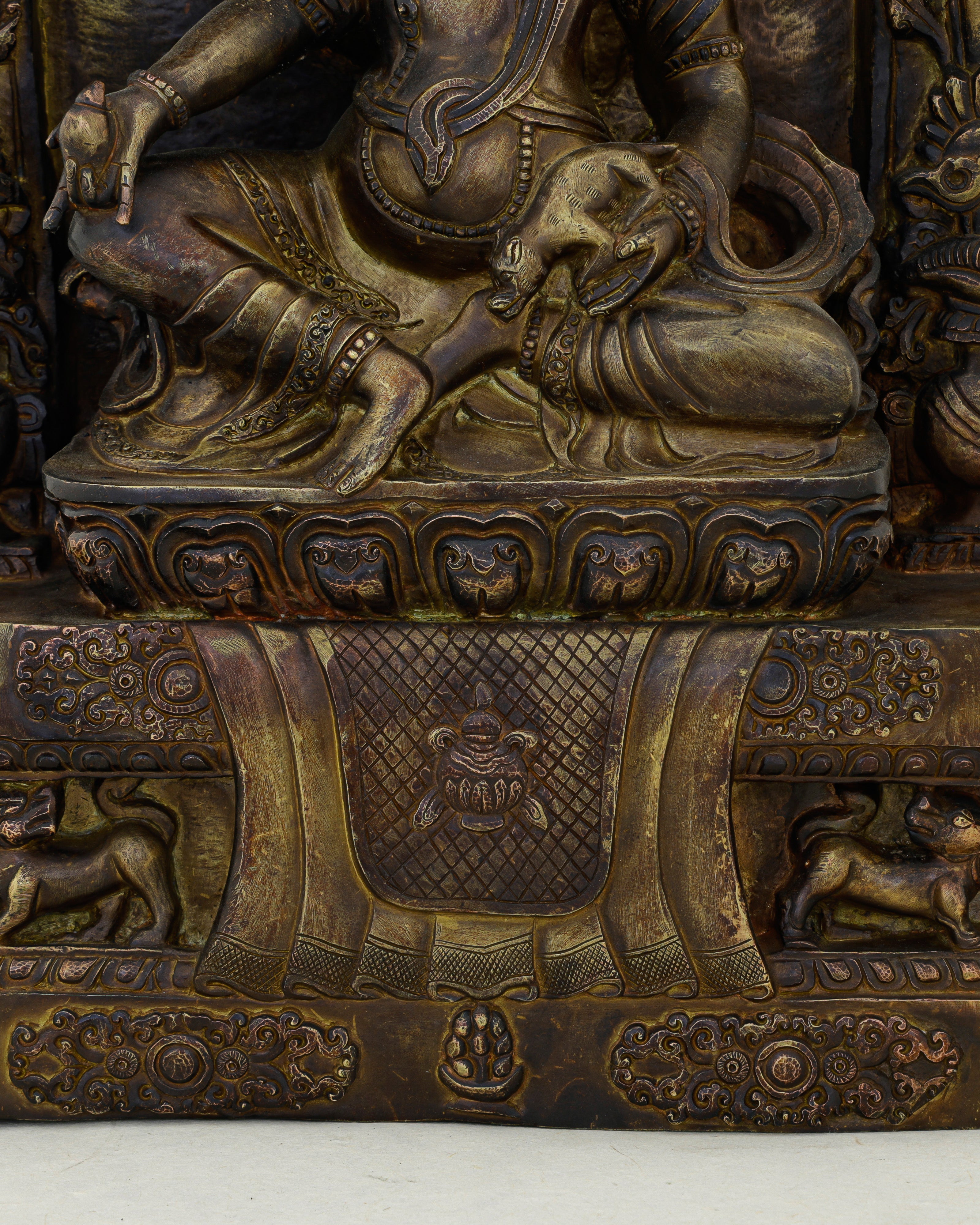 Copper-Kissed and Crown-Adorned | Nepalese Antique Dzambhala Shrine Statue That Flows With Fortune