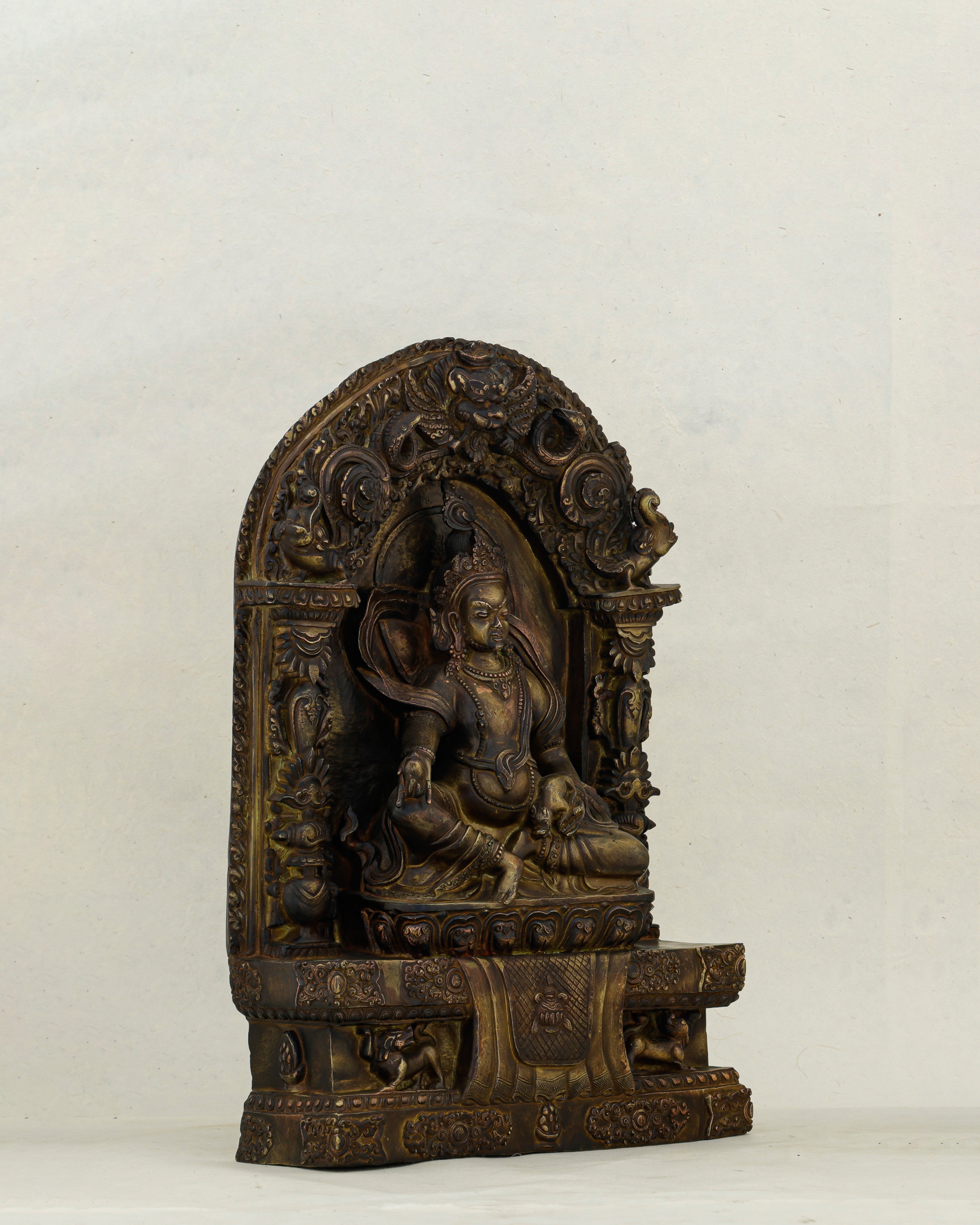 Copper-Kissed and Crown-Adorned | Nepalese Antique Dzambhala Shrine Statue That Flows With Fortune