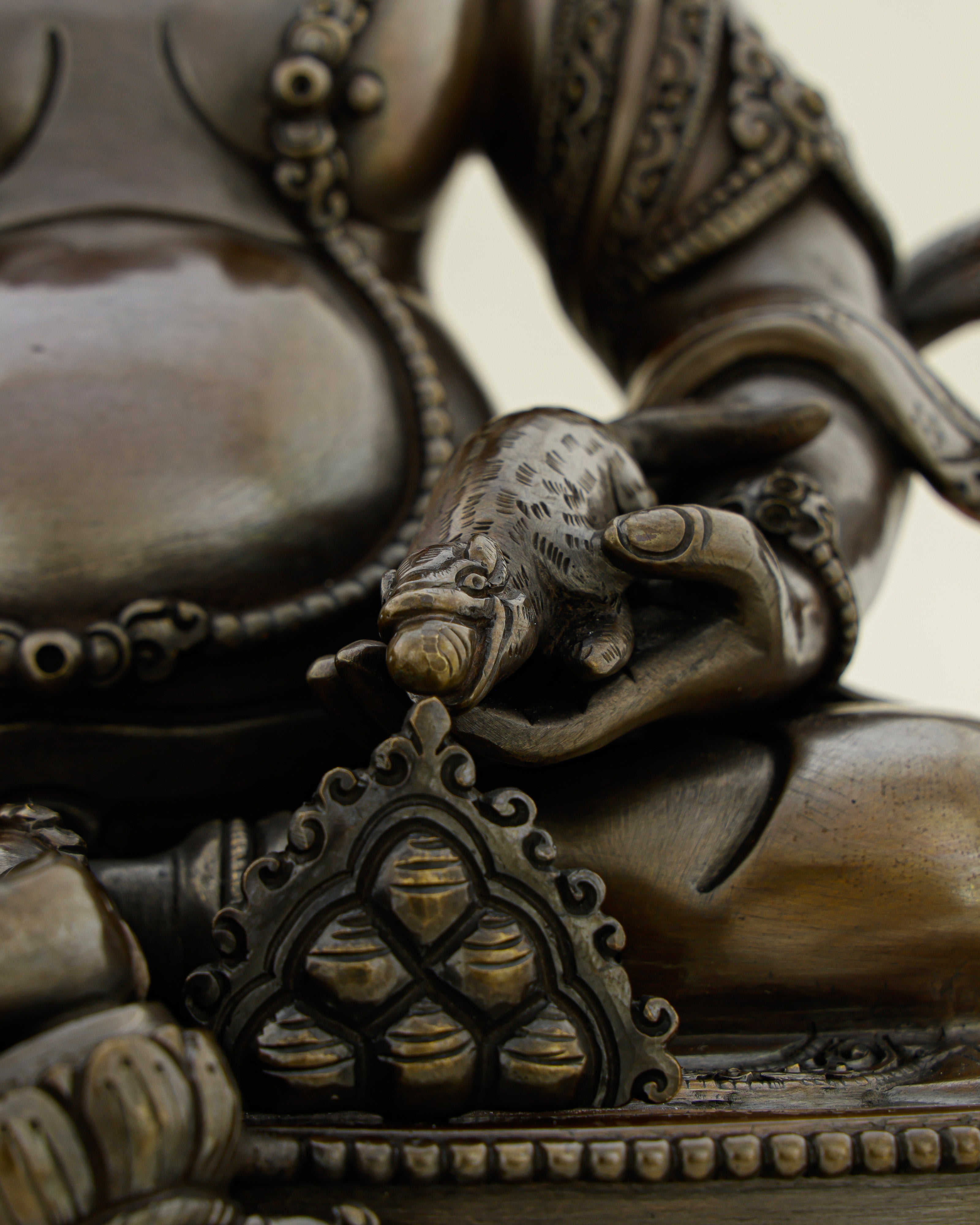 Dark, Powerful, and Overflowing | Nepalese Oxidized Dzambhala Statue That Unlocks Abundance