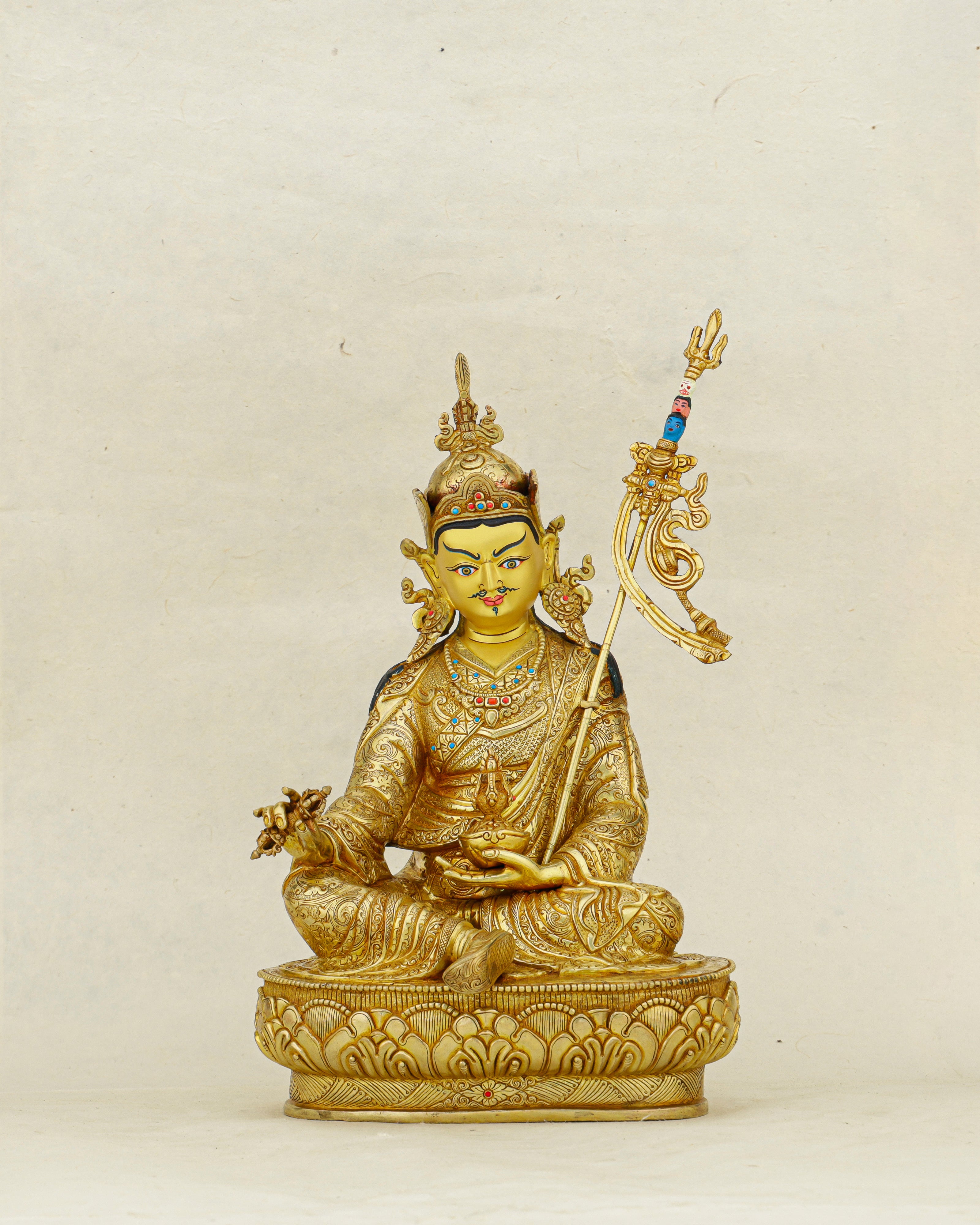 Born from a Lotus, Forged in Gold | Nepalese 24K Guru Rinpoche Statue