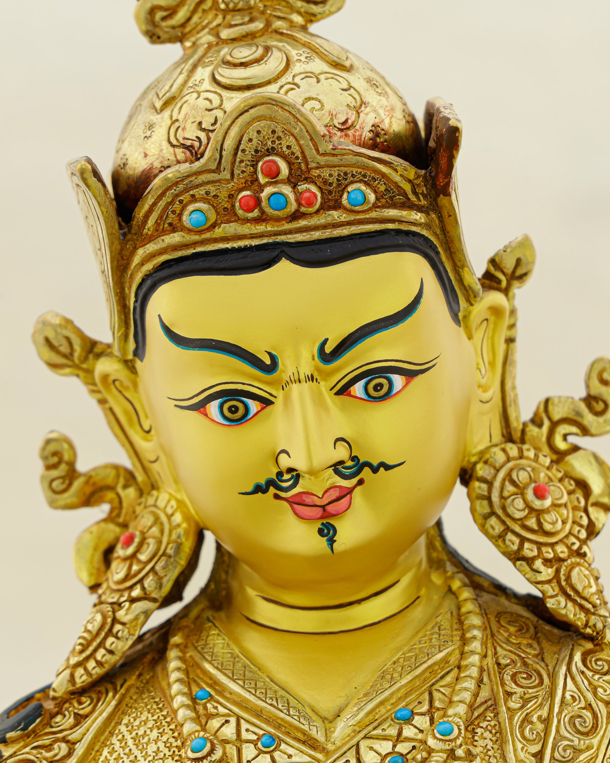 Born from a Lotus, Forged in Gold | Nepalese 24K Guru Rinpoche Statue - Authentic Handcrafted Statue