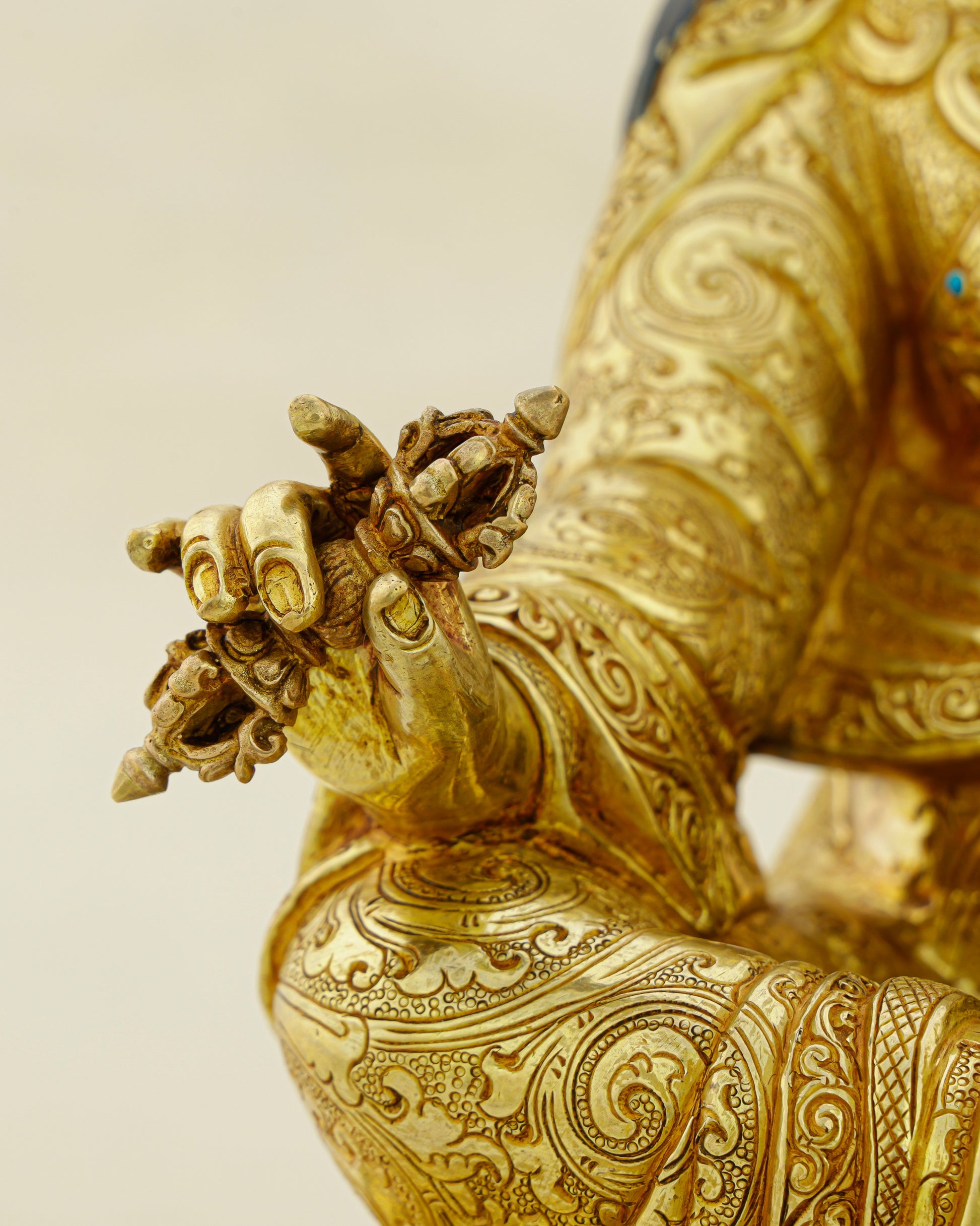 Born from a Lotus, Forged in Gold | Nepalese 24K Guru Rinpoche Statue - Authentic Handcrafted Statue
