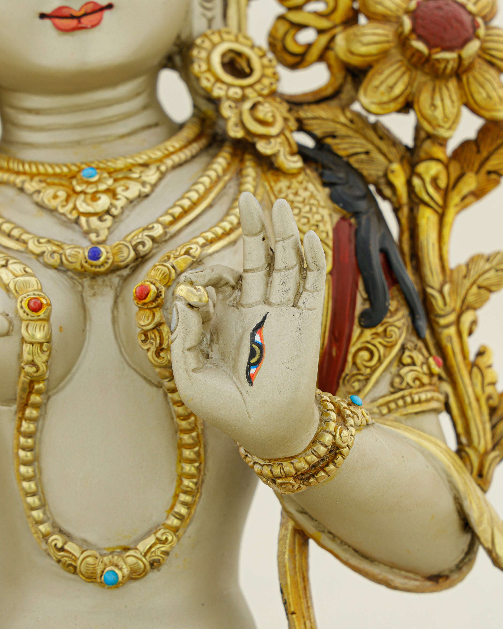 Seven Eyes of Compassion, One Eternal Grace | Nepalese White Tara Statue That Heals and Protects - Authentic Handcrafted Statue