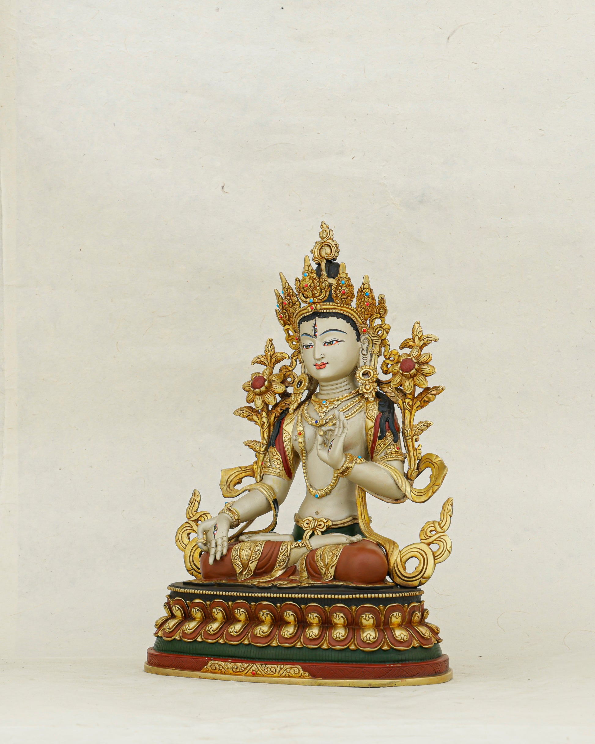 Seven Eyes of Compassion, One Eternal Grace | Nepalese White Tara Statue That Heals and Protects - Authentic Handcrafted Statue