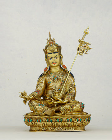 Gold and Fire, Lotus and Thunder | 24K Gilded Guru Rinpoche Statue