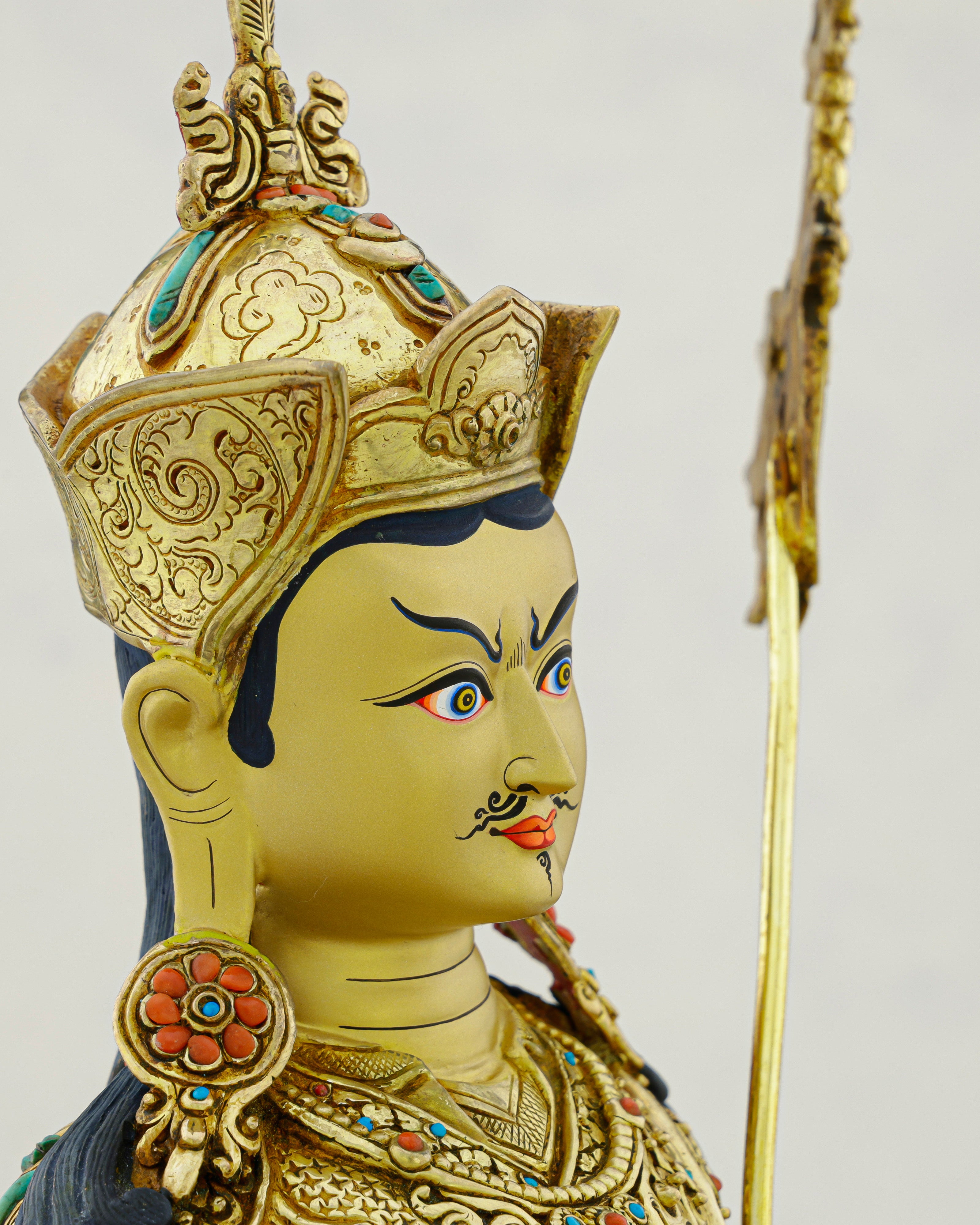 Gold and Fire, Lotus and Thunder | 24K Gilded Guru Rinpoche Statue