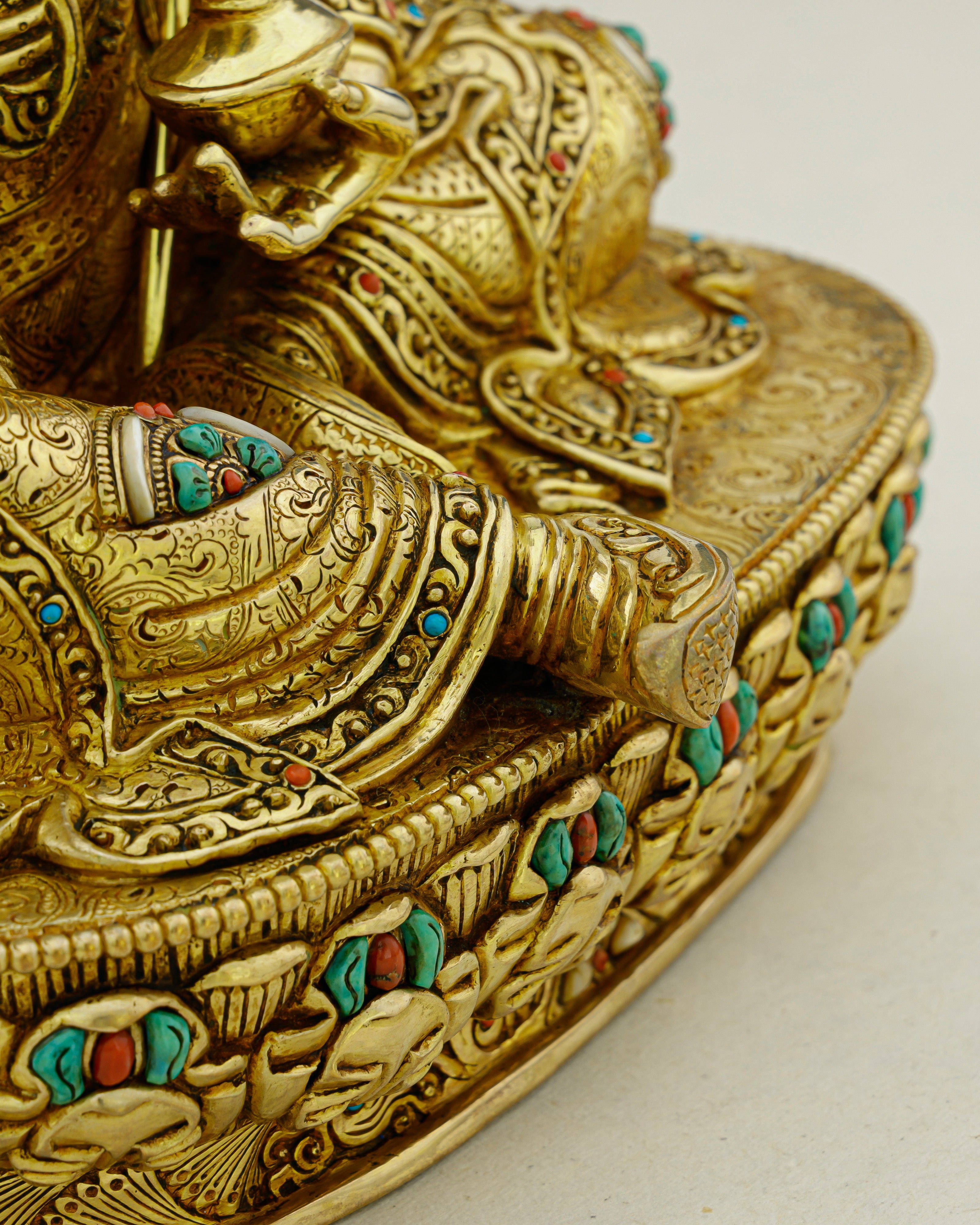 Gold and Fire, Lotus and Thunder | 24K Gilded Guru Rinpoche Statue