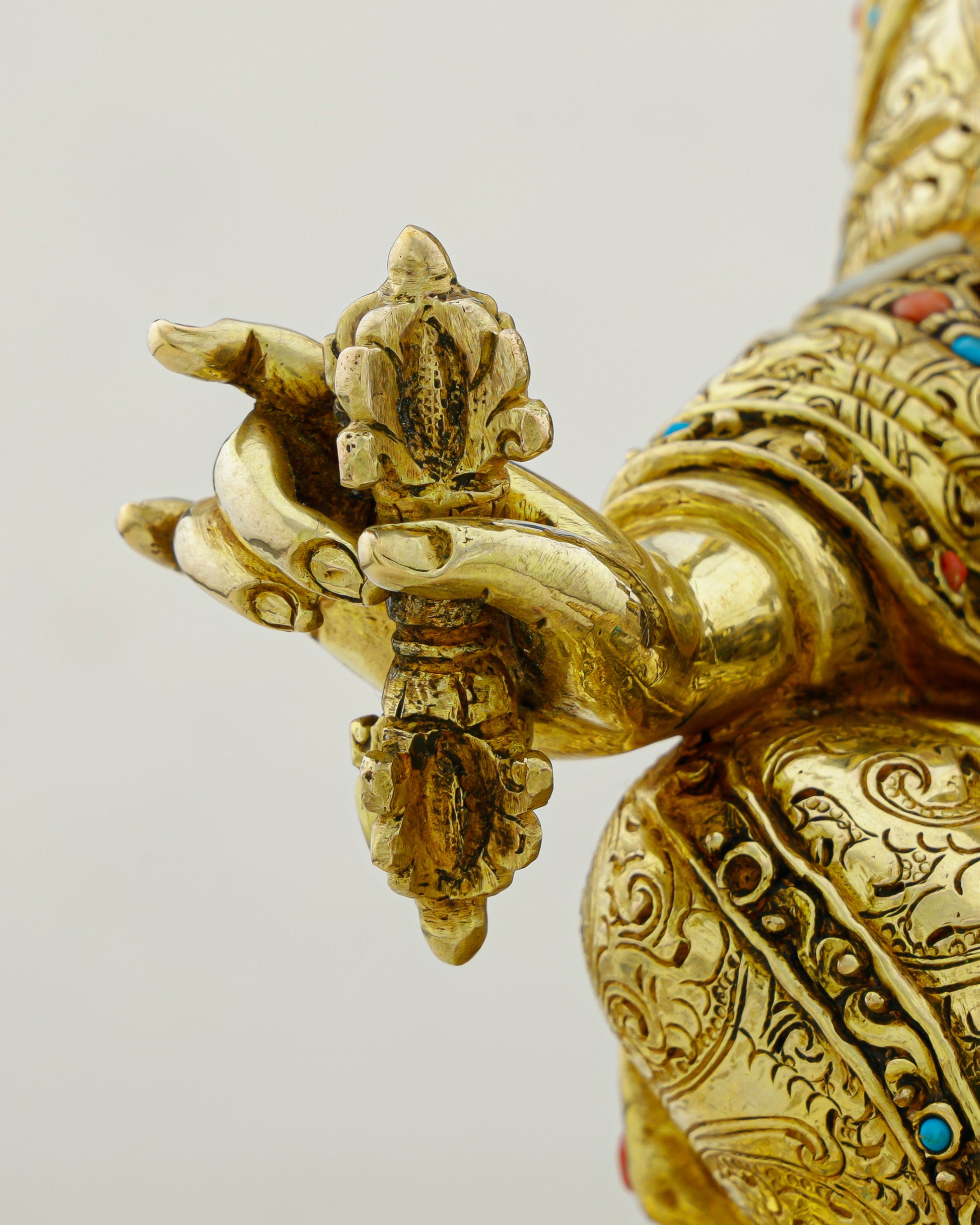 Gold and Fire, Lotus and Thunder | 24K Gilded Guru Rinpoche Statue - Authentic Handcrafted Statue