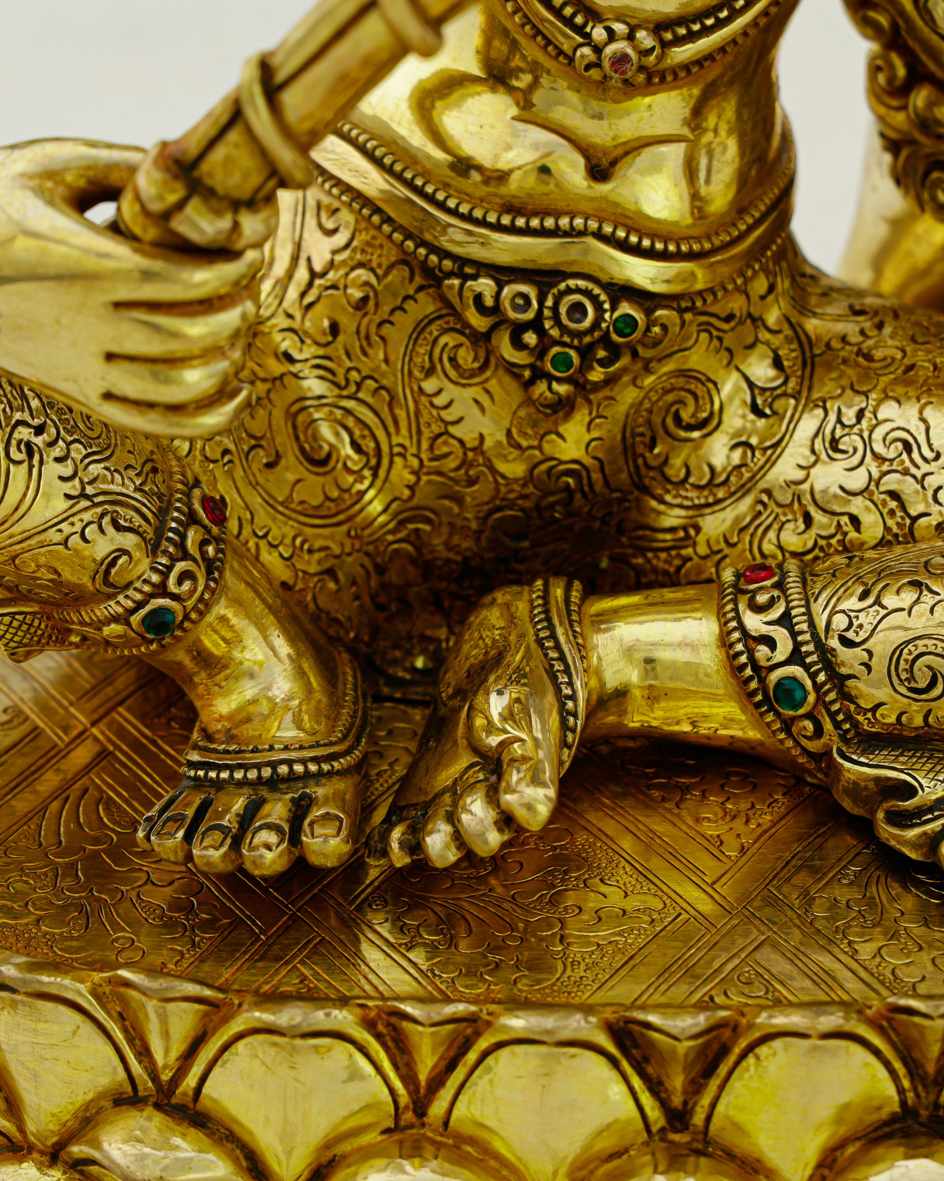 The Wisdom Roar That Shakes the World | 24K Gilded Simhanada Manjushri - Authentic Handcrafted Statue