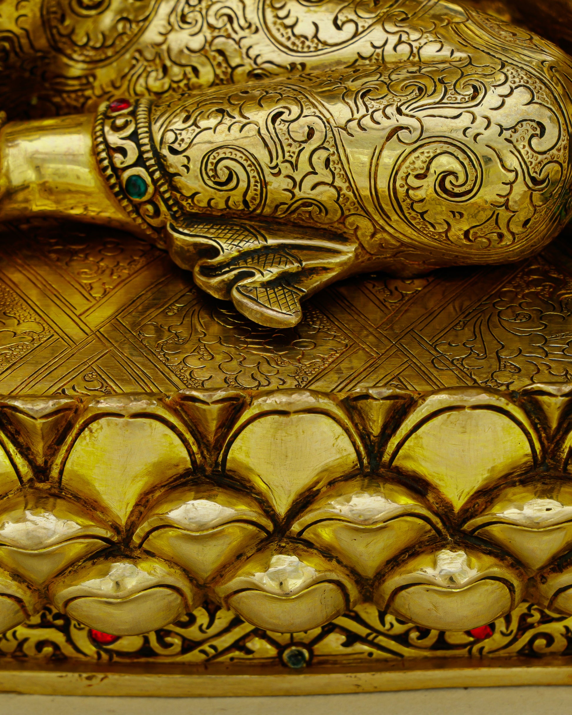 The Wisdom Roar That Shakes the World | 24K Gilded Simhanada Manjushri - Authentic Handcrafted Statue