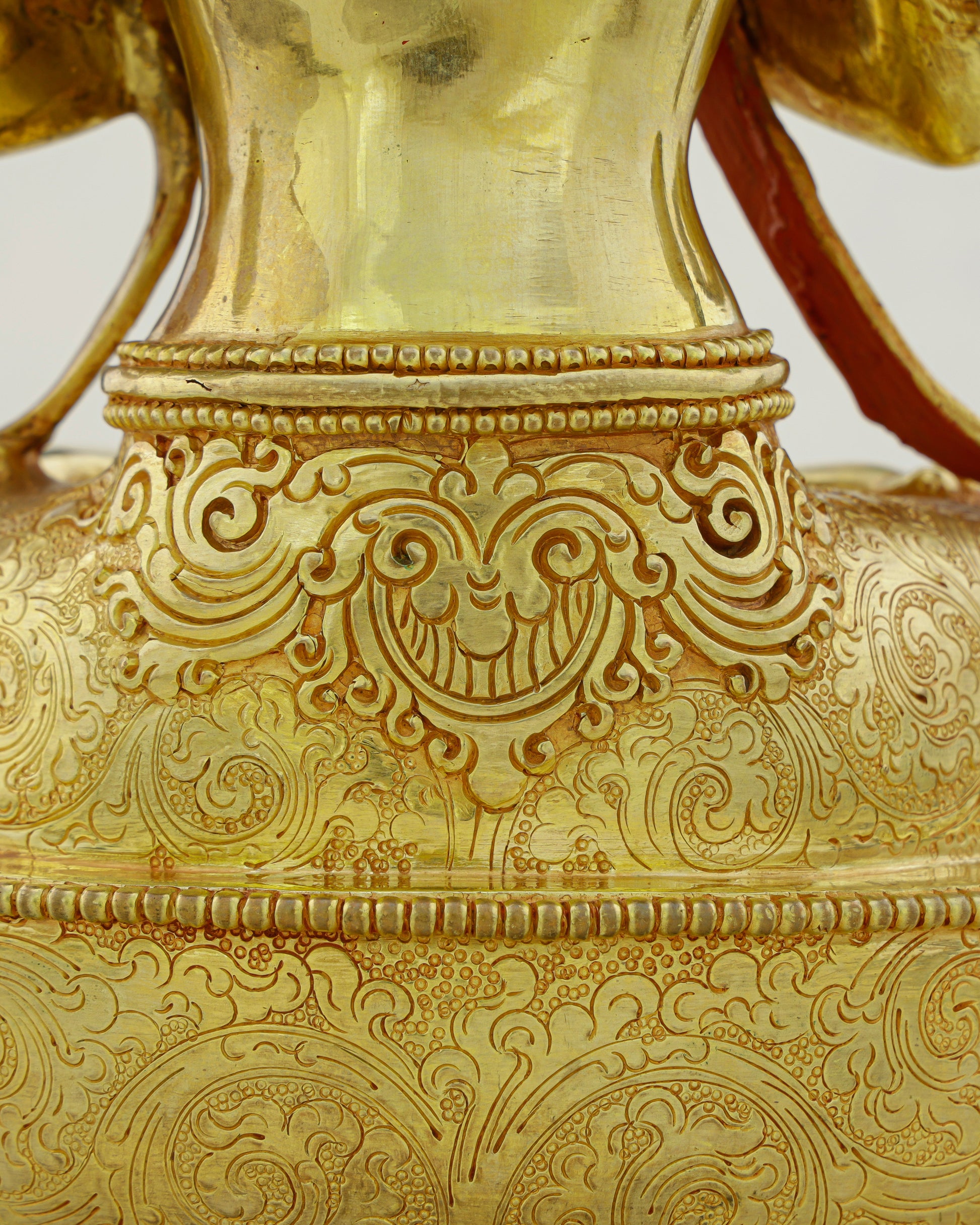 Hands Folded, Heart Open | 24K Gilded Chengresi Satue From Nepal - Authentic Handcrafted Statue