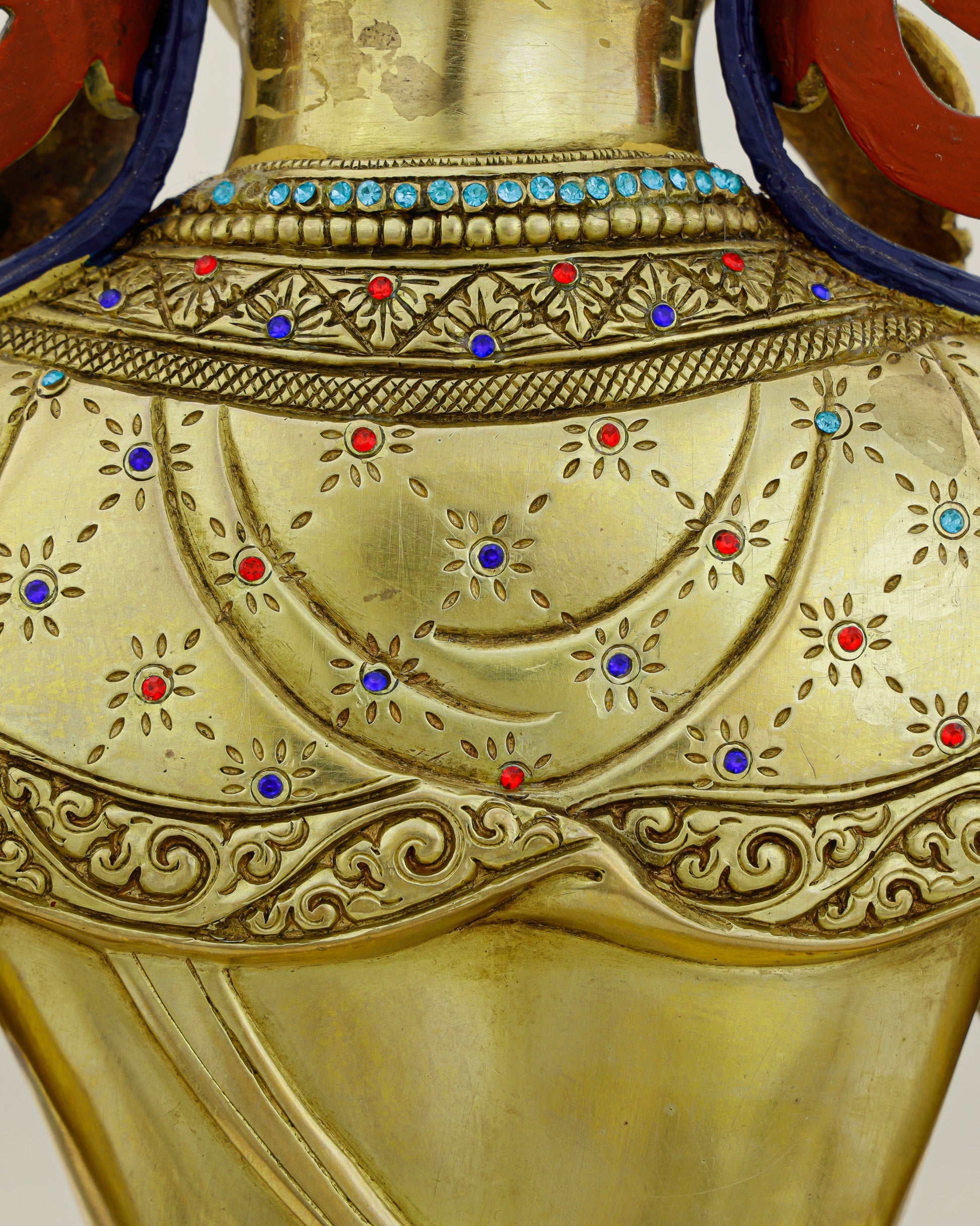 Eternal Life in Gold | Handcrafted Amitayus Statue from Patan, Nepal - Authentic Handcrafted Statue