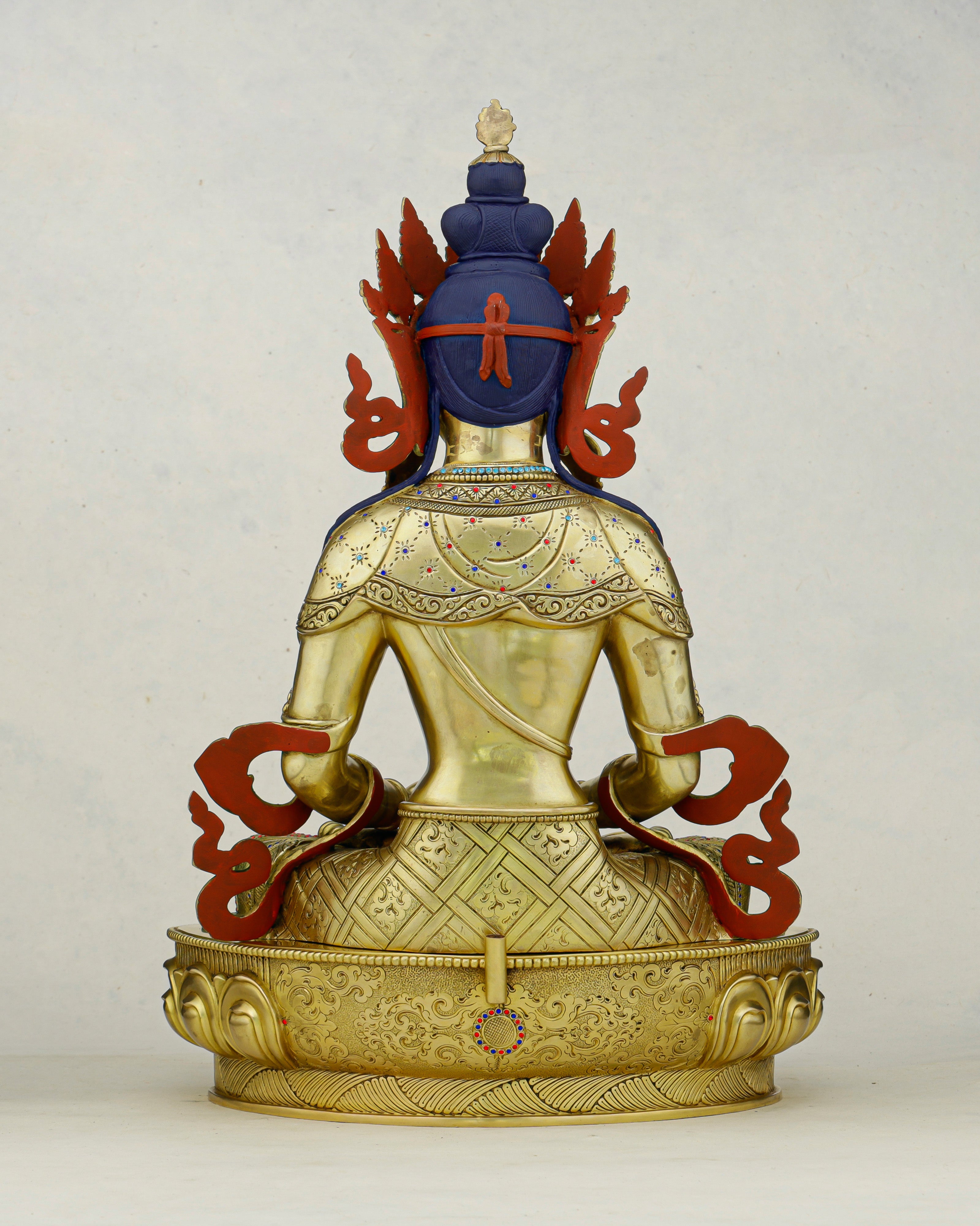Eternal Life in Gold | Handcrafted Amitayus Statue from Patan, Nepal