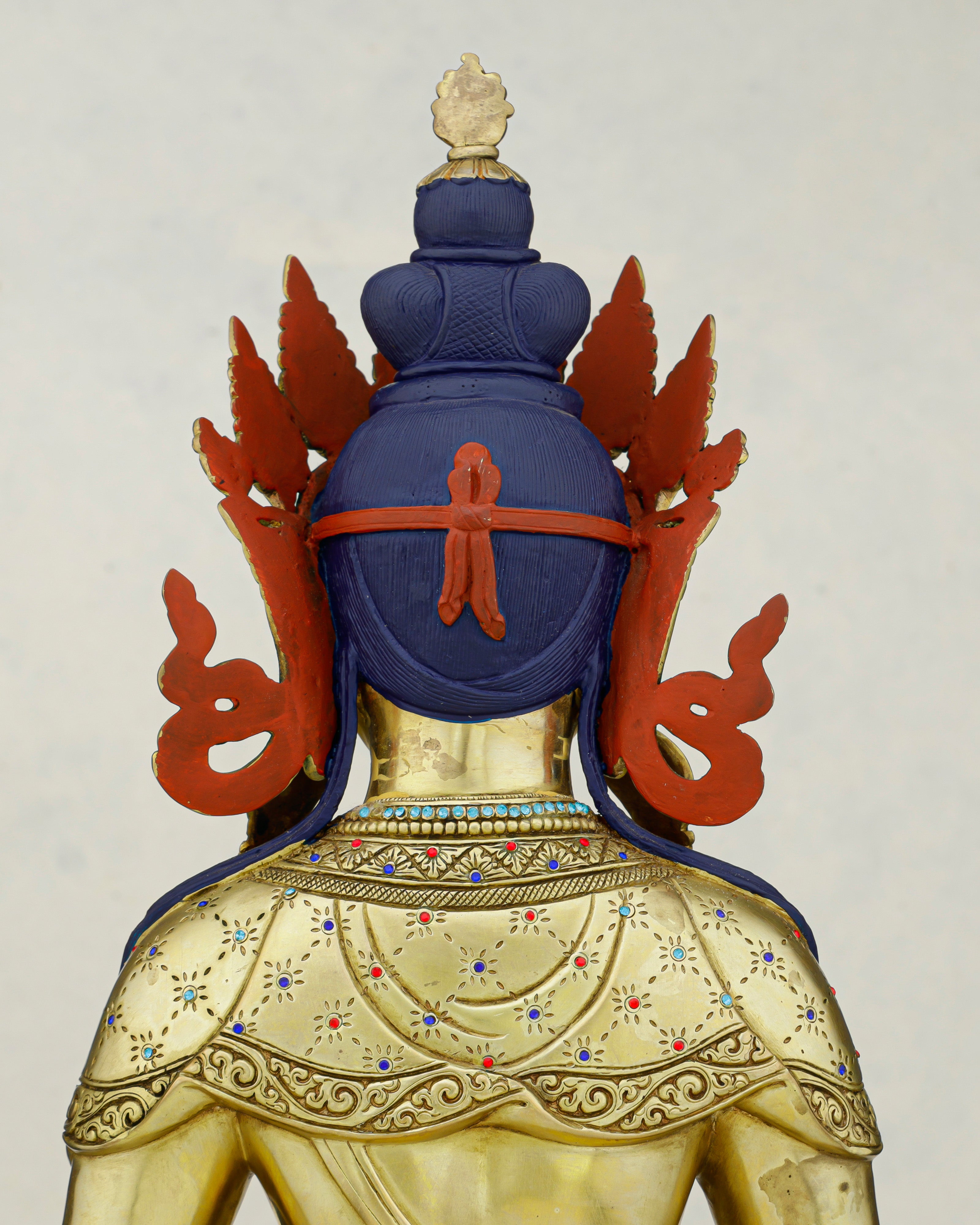 Eternal Life in Gold | Handcrafted Amitayus Statue from Patan, Nepal