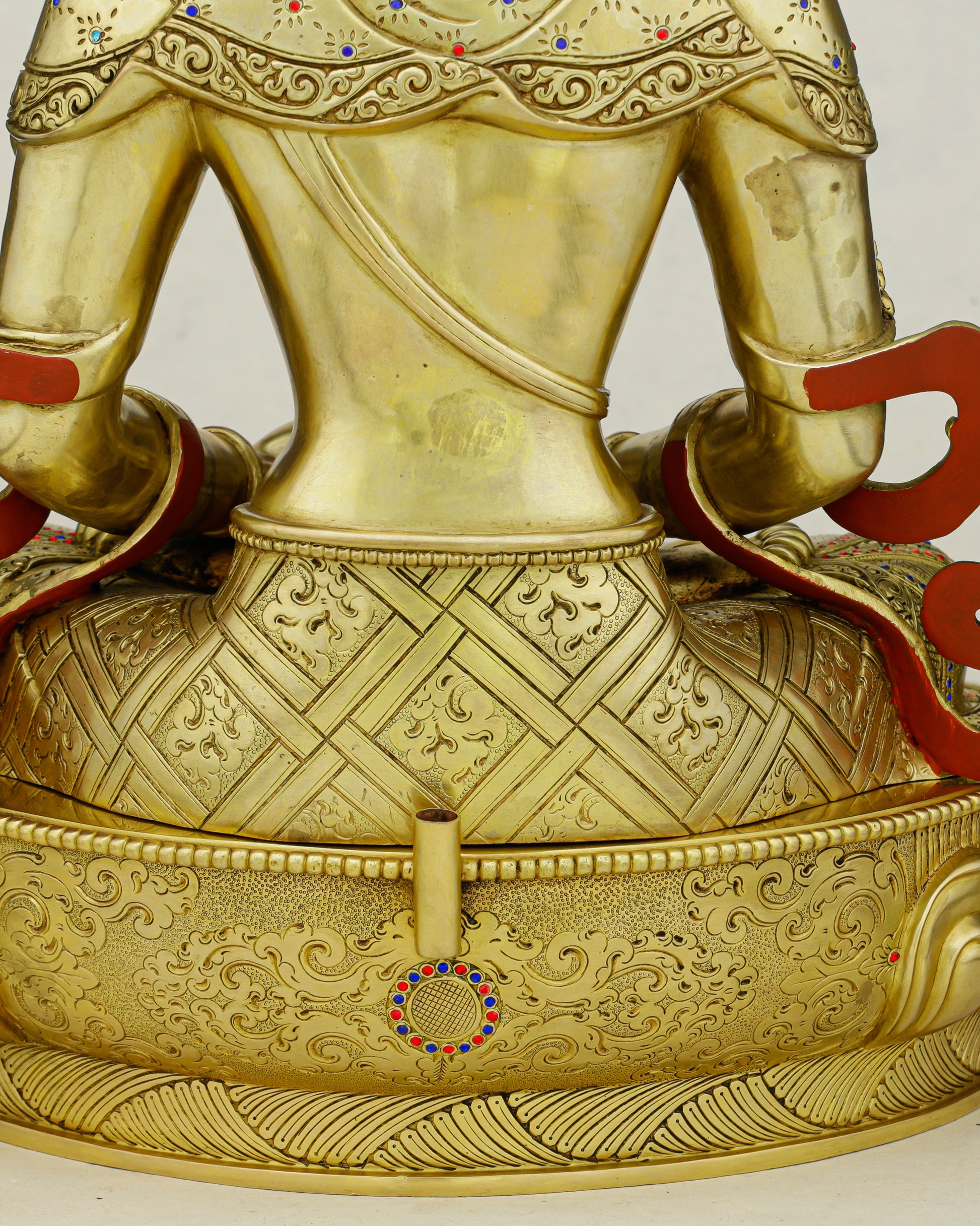 Eternal Life in Gold | Handcrafted Amitayus Statue from Patan, Nepal - Authentic Handcrafted Statue