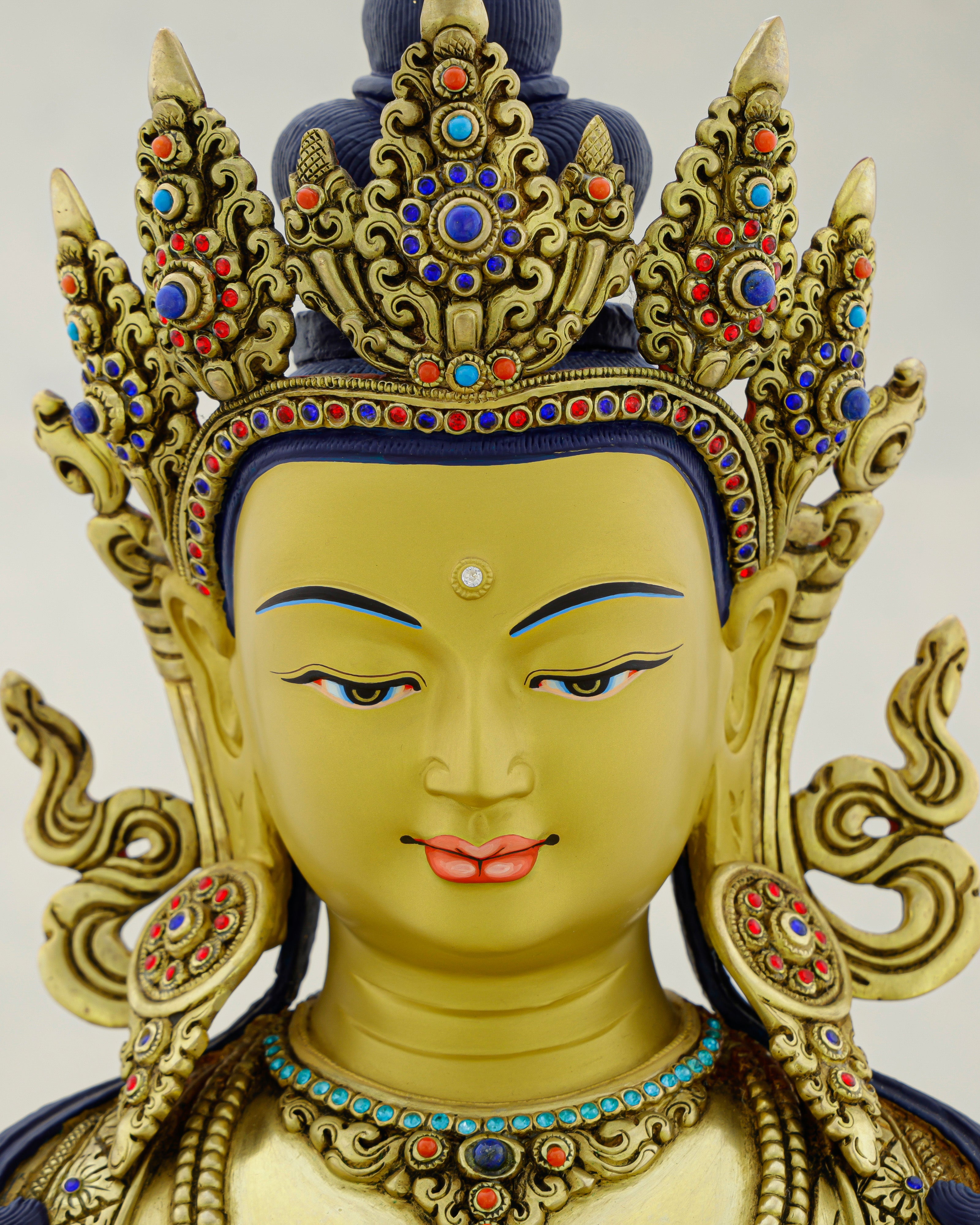 Eternal Life in Gold | Handcrafted Amitayus Statue from Patan, Nepal