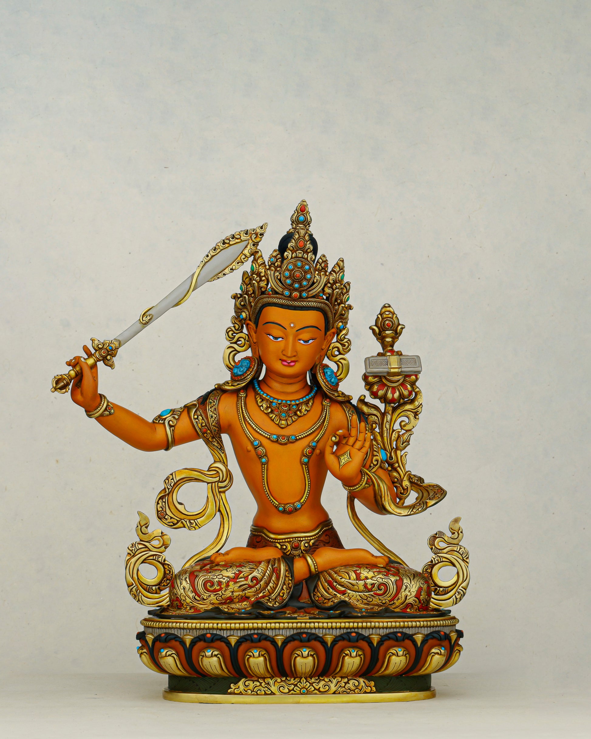 The Sword of Wisdom | Handcrafted Manjushri Statue from Nepal - Authentic Handcrafted Statue