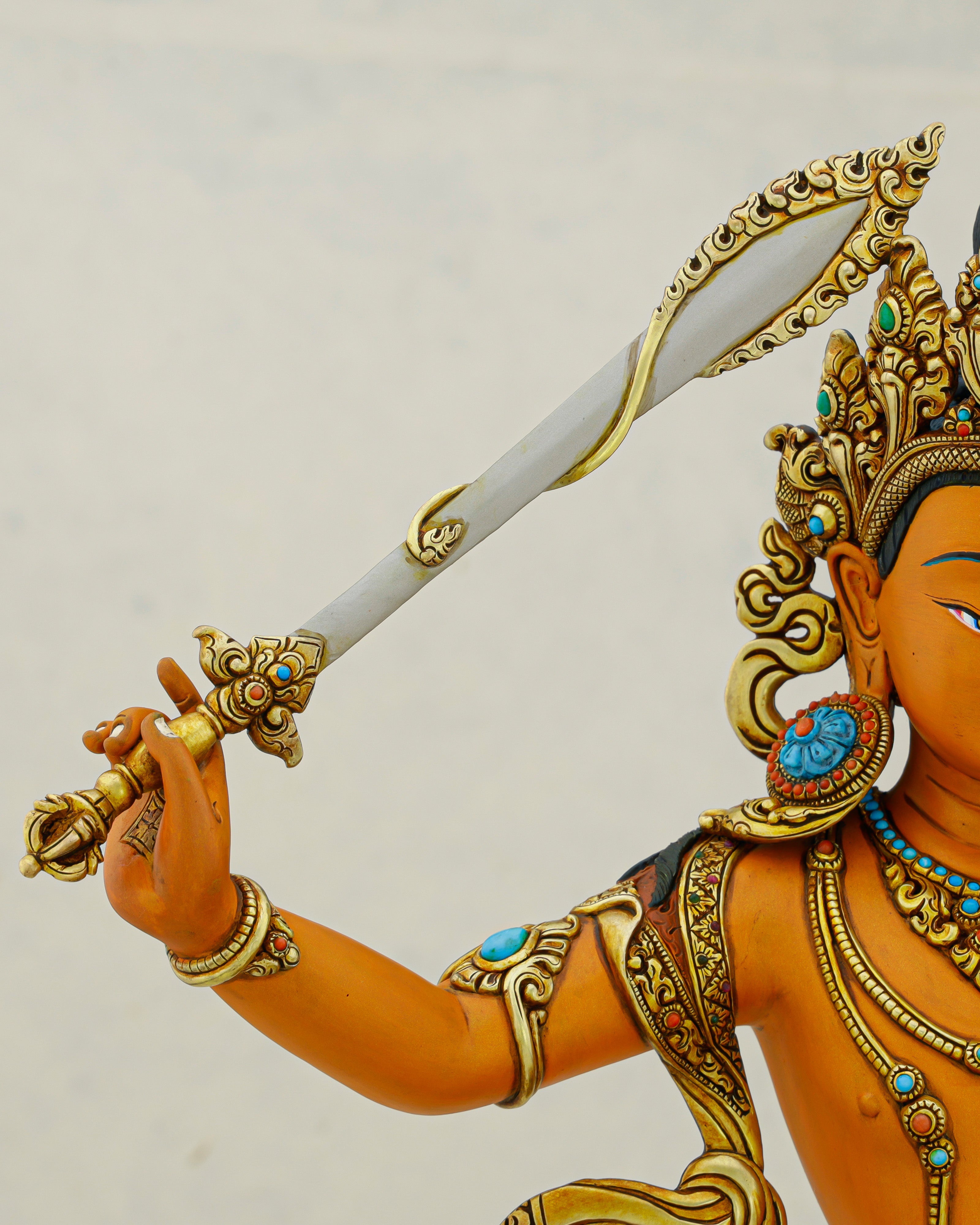 The Sword of Wisdom | Handcrafted Manjushri Statue from Nepal