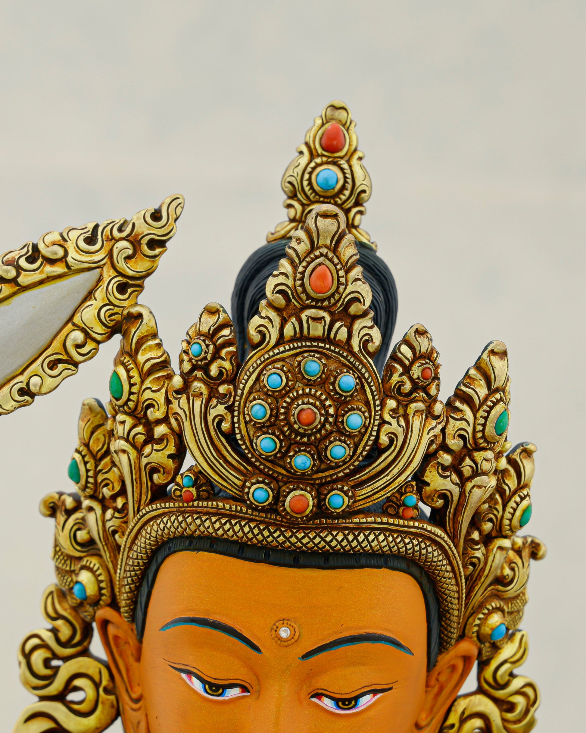 The Sword of Wisdom | Handcrafted Manjushri Statue from Nepal - Authentic Handcrafted Statue