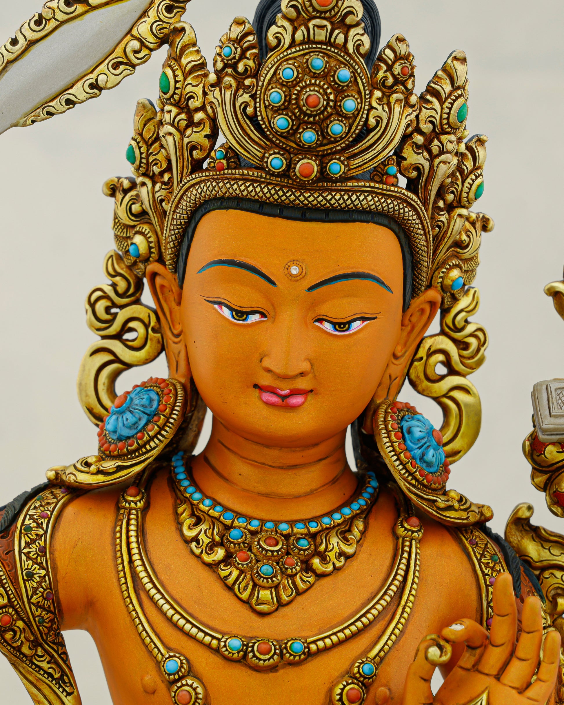 The Sword of Wisdom | Handcrafted Manjushri Statue from Nepal - Authentic Handcrafted Statue