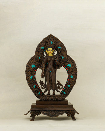 She Stands and the World Softens | Nepalese Oxidized Standing Tara