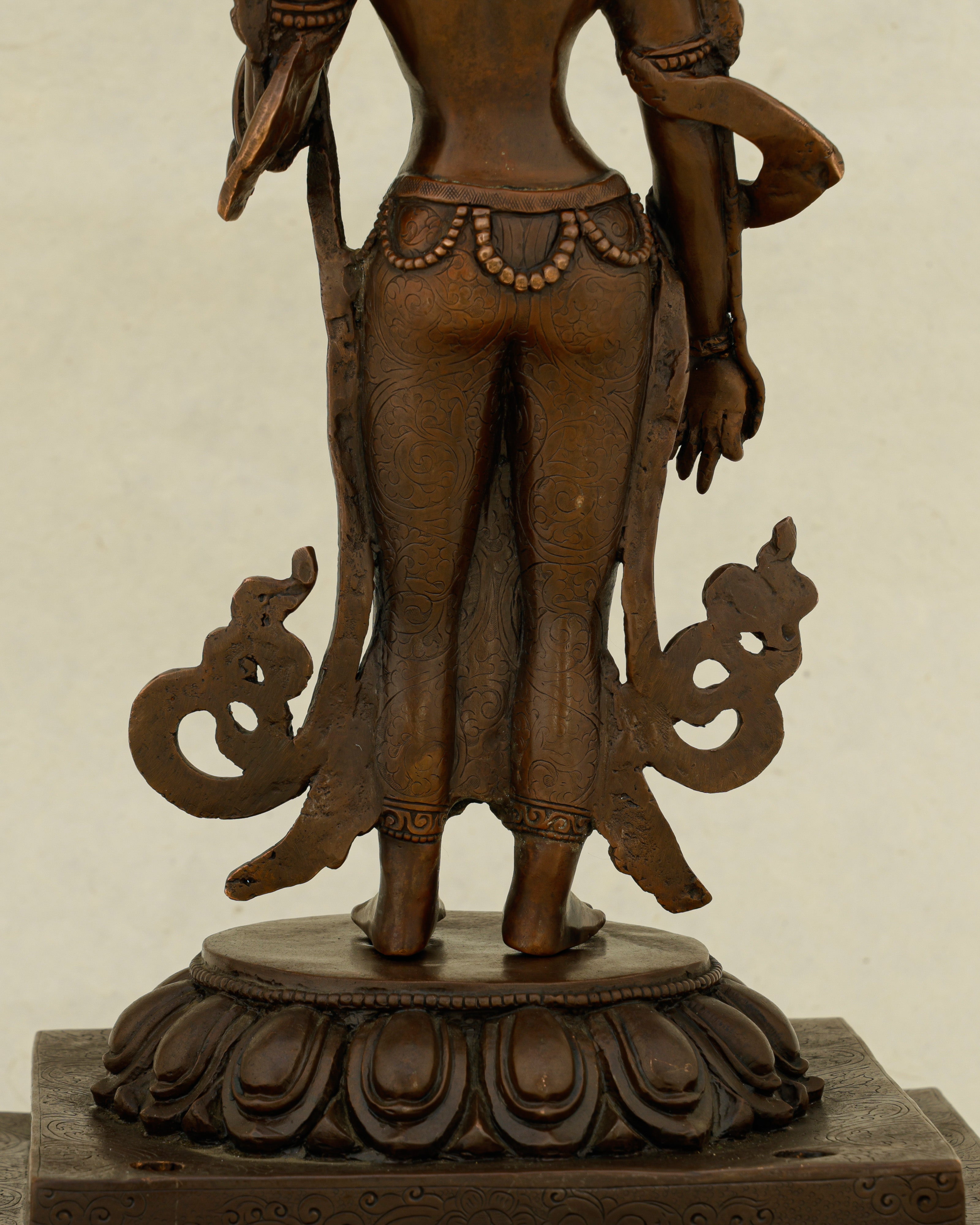 She Stands and the World Softens | Nepalese Oxidized Standing Tara