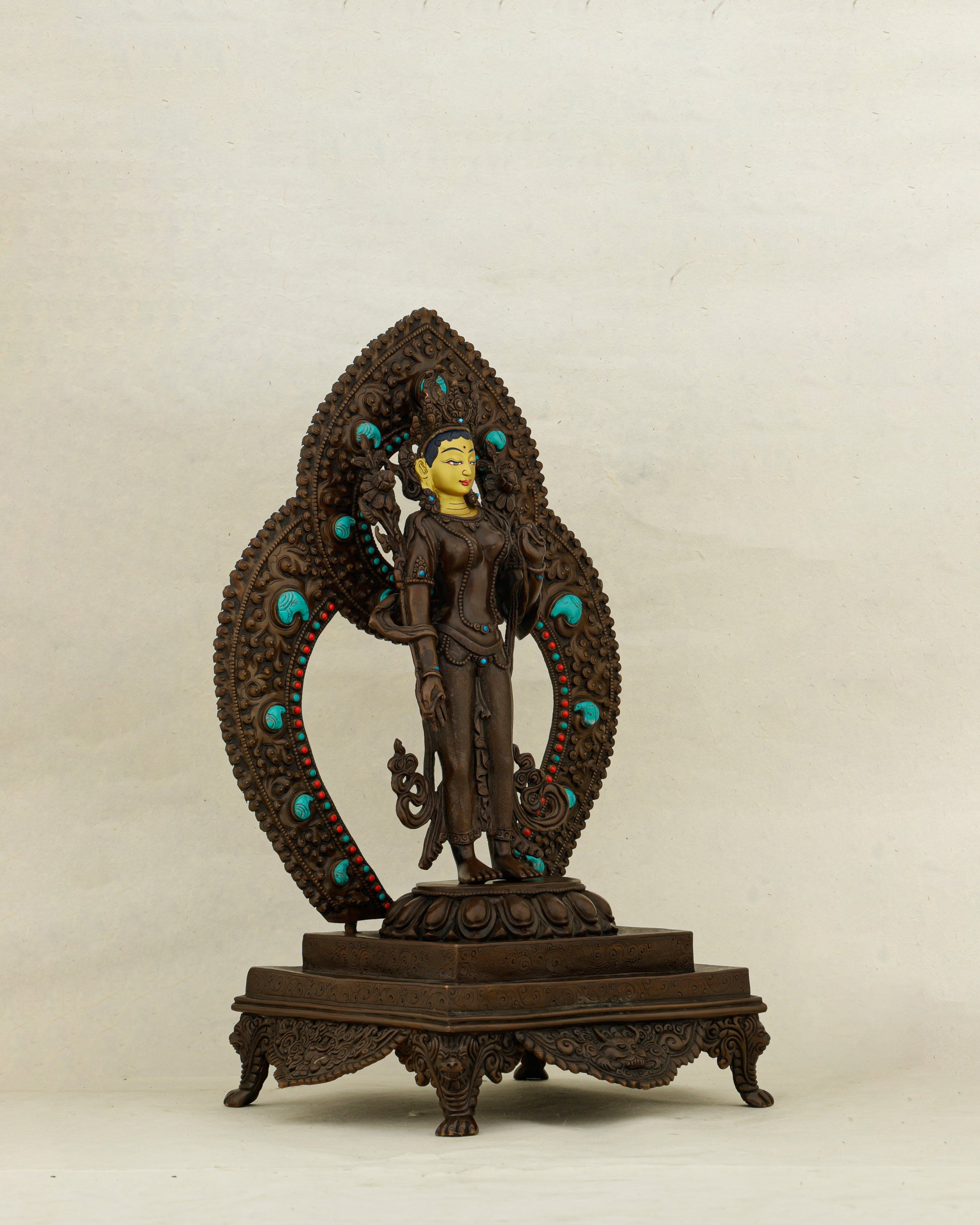 She Stands and the World Softens | Nepalese Oxidized Standing Tara - Authentic Handcrafted Statue