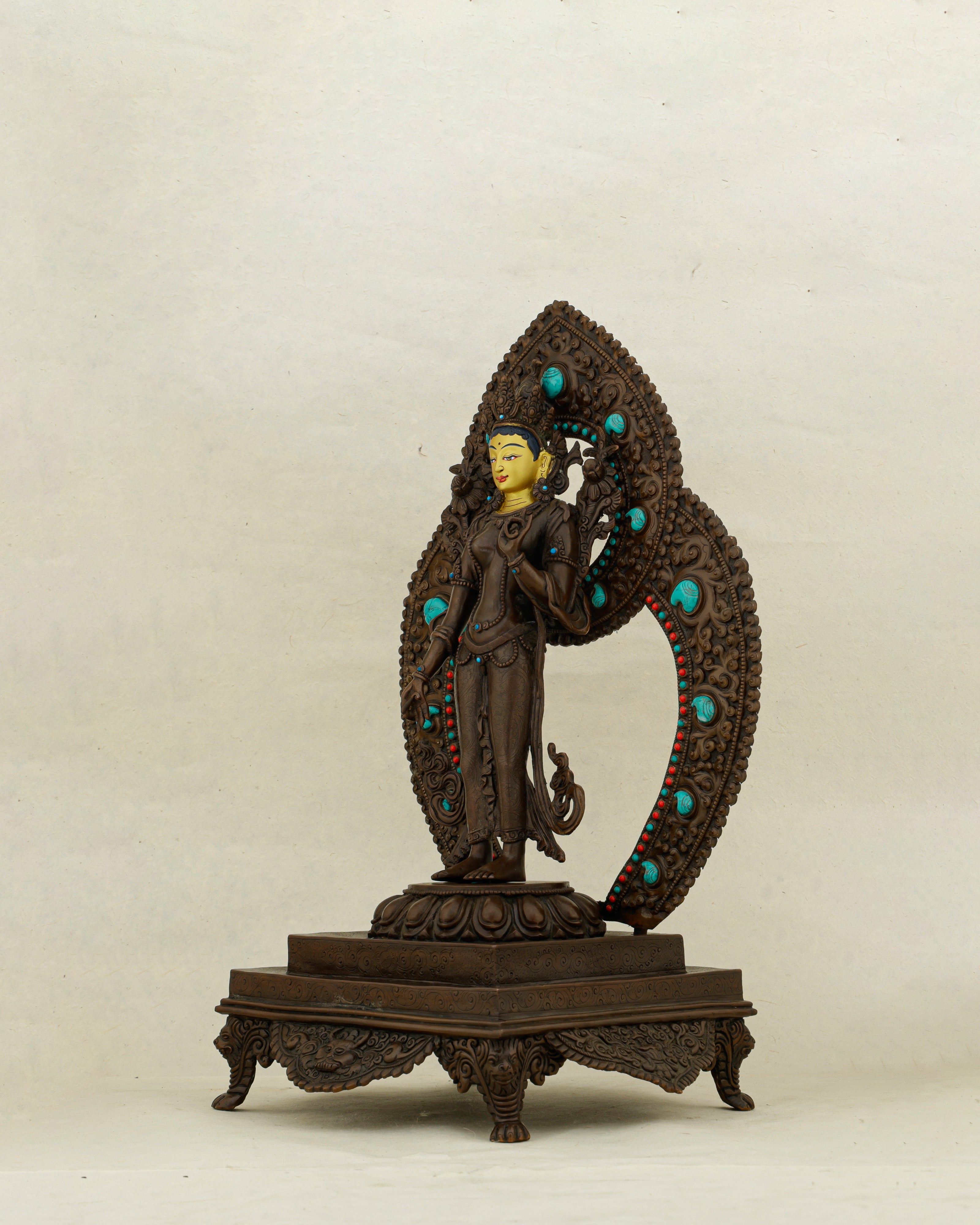 She Stands and the World Softens | Nepalese Oxidized Standing Tara