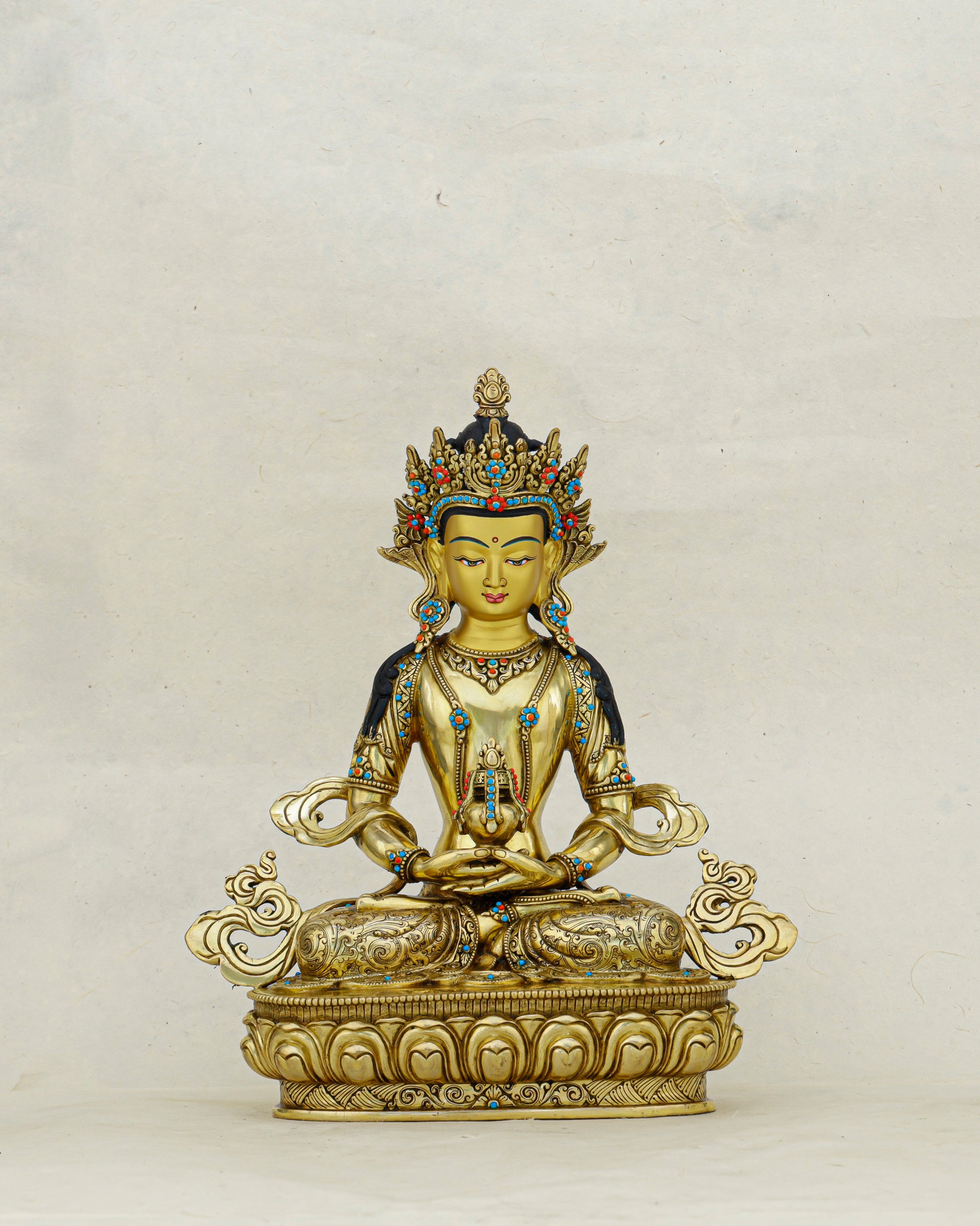 Gilded in Gold, Boundless in Life | Nepalese 24K Amitayus Statue That Blesses Every Breath - Authentic Handcrafted Statue