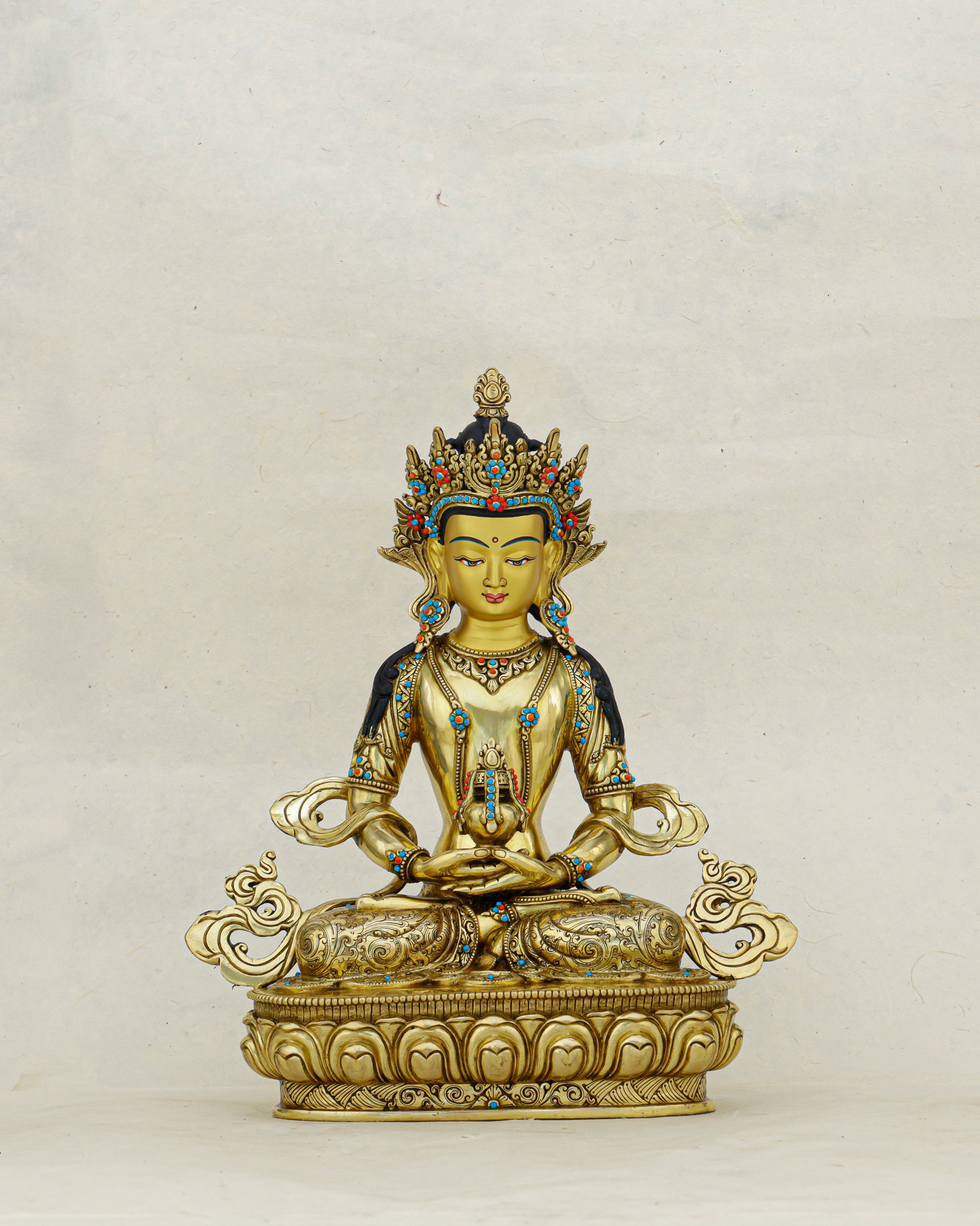 Gilded in Gold, Boundless in Life | Nepalese 24K Amitayus Statue That Blesses Every Breath