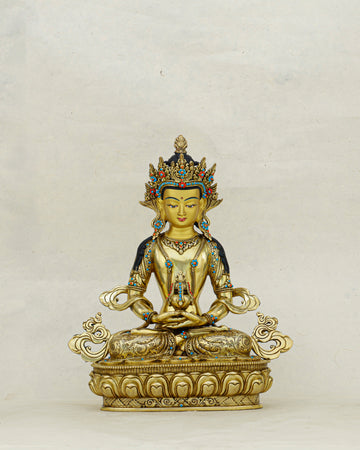 Gilded in Gold, Boundless in Life | Nepalese 24K Amitayus Statue That Blesses Every Breath