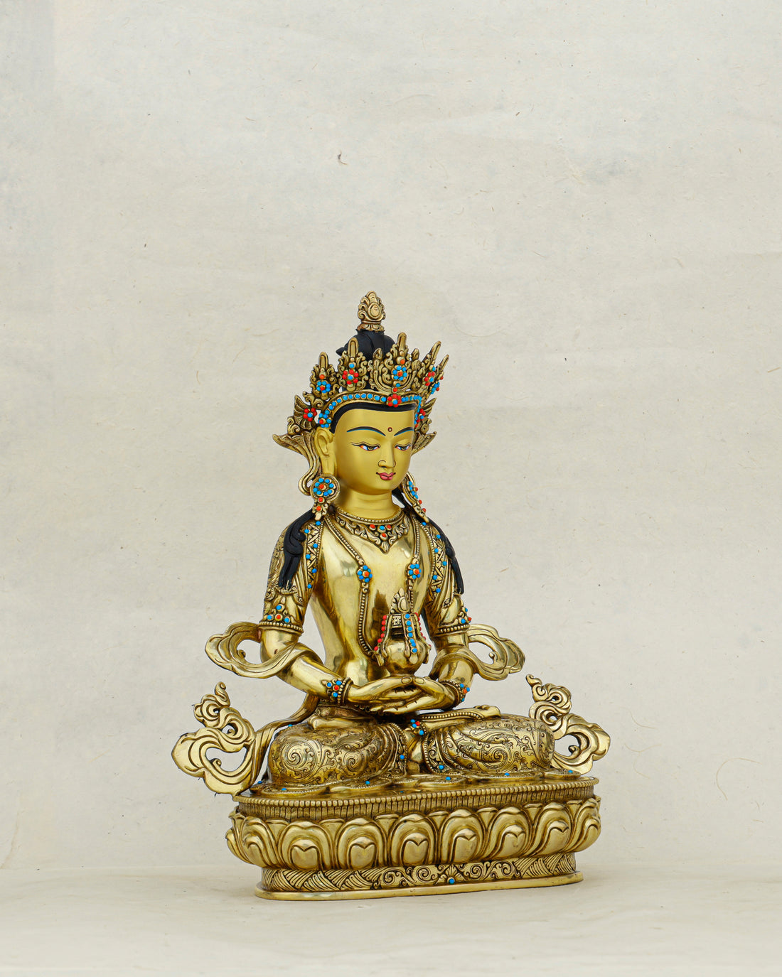 Gilded in Gold, Boundless in Life | Nepalese 24K Amitayus Statue That Blesses Every Breath - Handcrafted Buddhist Statue - Authentic Sacred Art