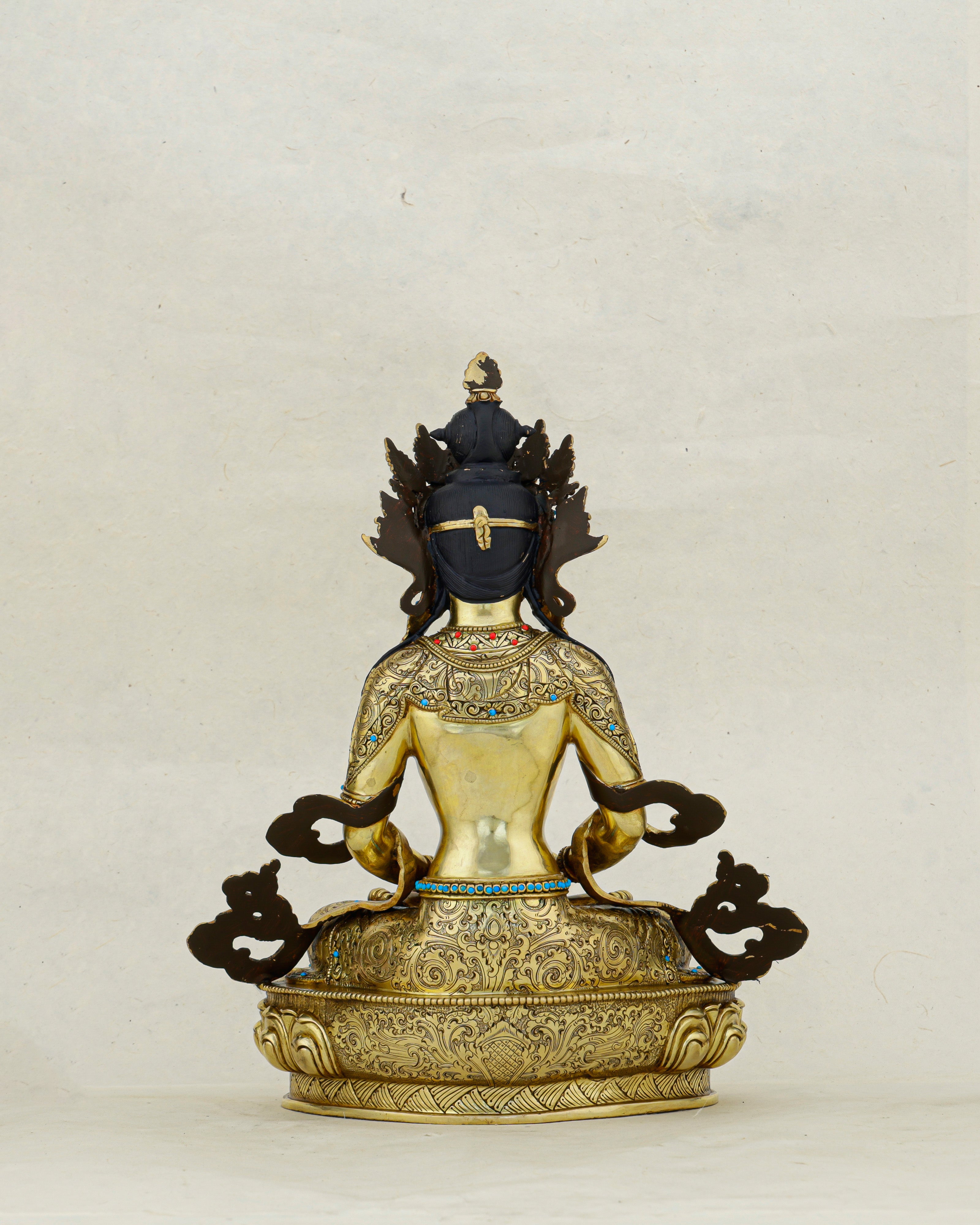 Gilded in Gold, Boundless in Life | Nepalese 24K Amitayus Statue That Blesses Every Breath